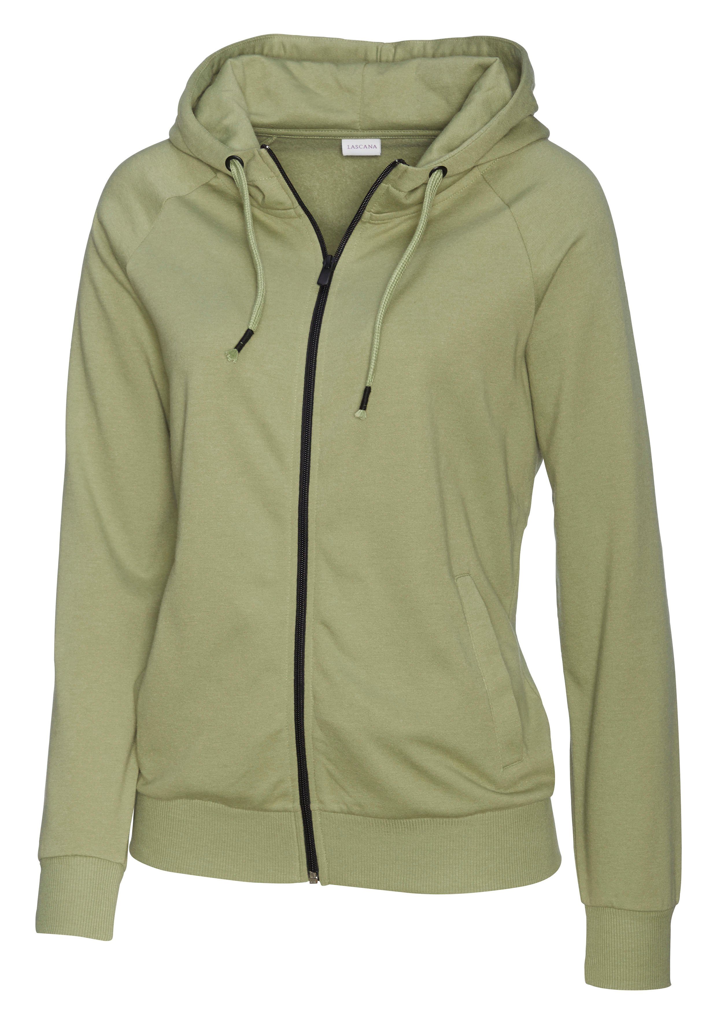 Lascana Capuchonsweatvest met rits, loungepak