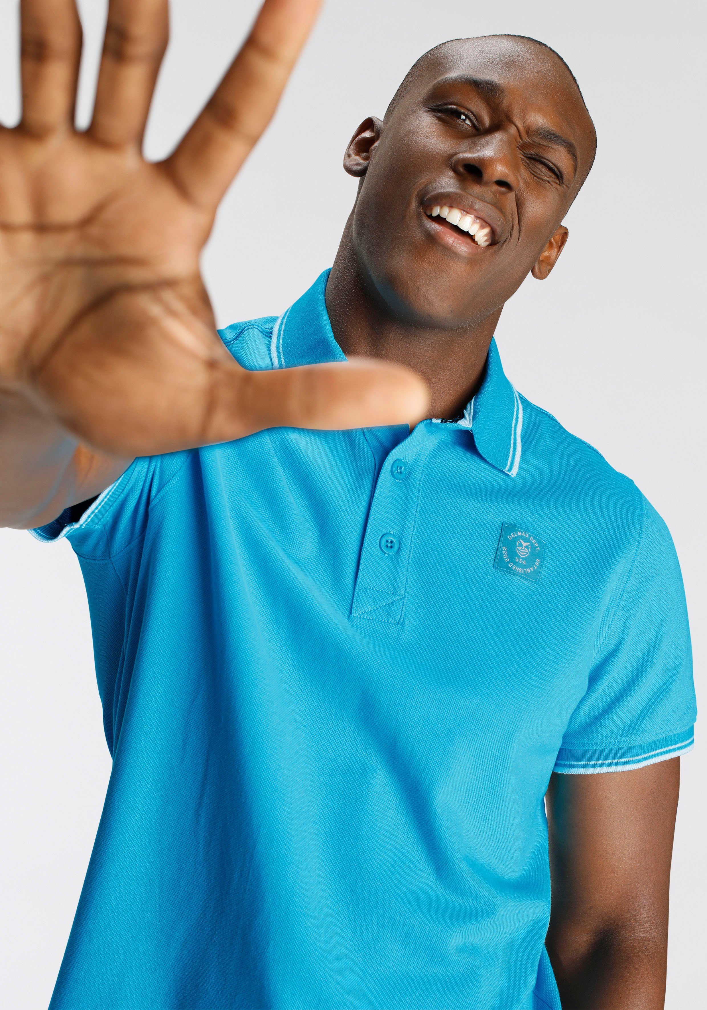 DELMAO Poloshirt Korte mouwen, losse pasvorm, polokraag, voor tennis of golf
