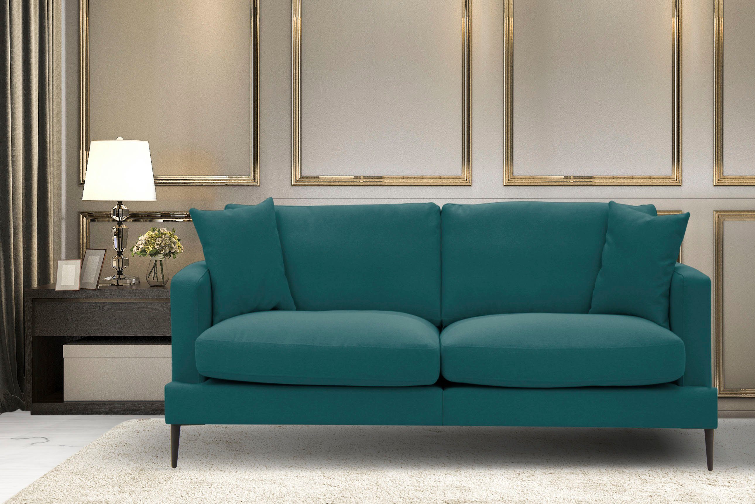 Leonique 2-zitsbank Cozy elegante designbank, afmetingen B/D/H: 151/97/80 cm blauw, 2-zitsbanken, 151 cm