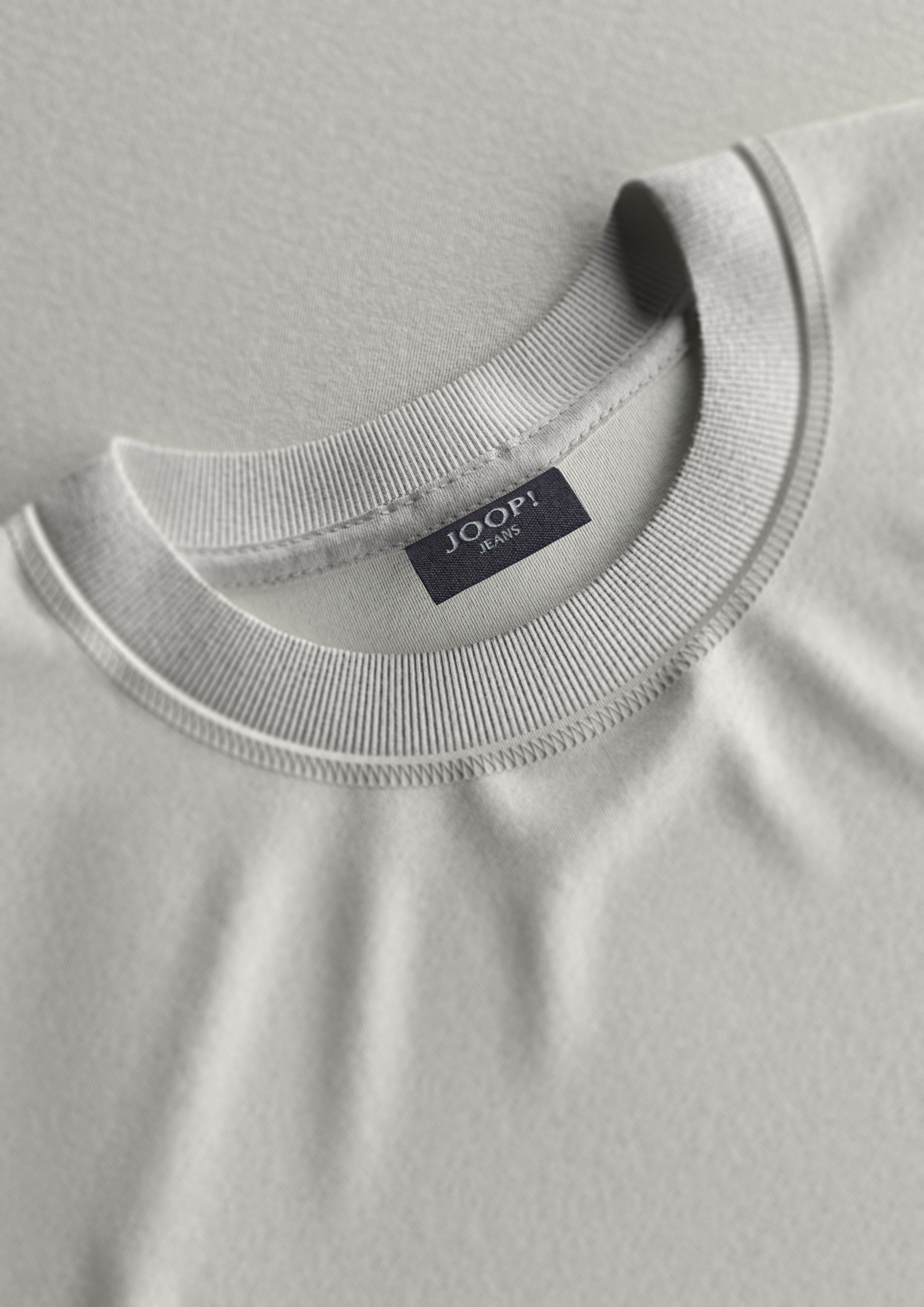 Joop Jeans Shirt met ronde hals Eden Druk op voor- en achterkant etiket aan de zijkant van de romp
