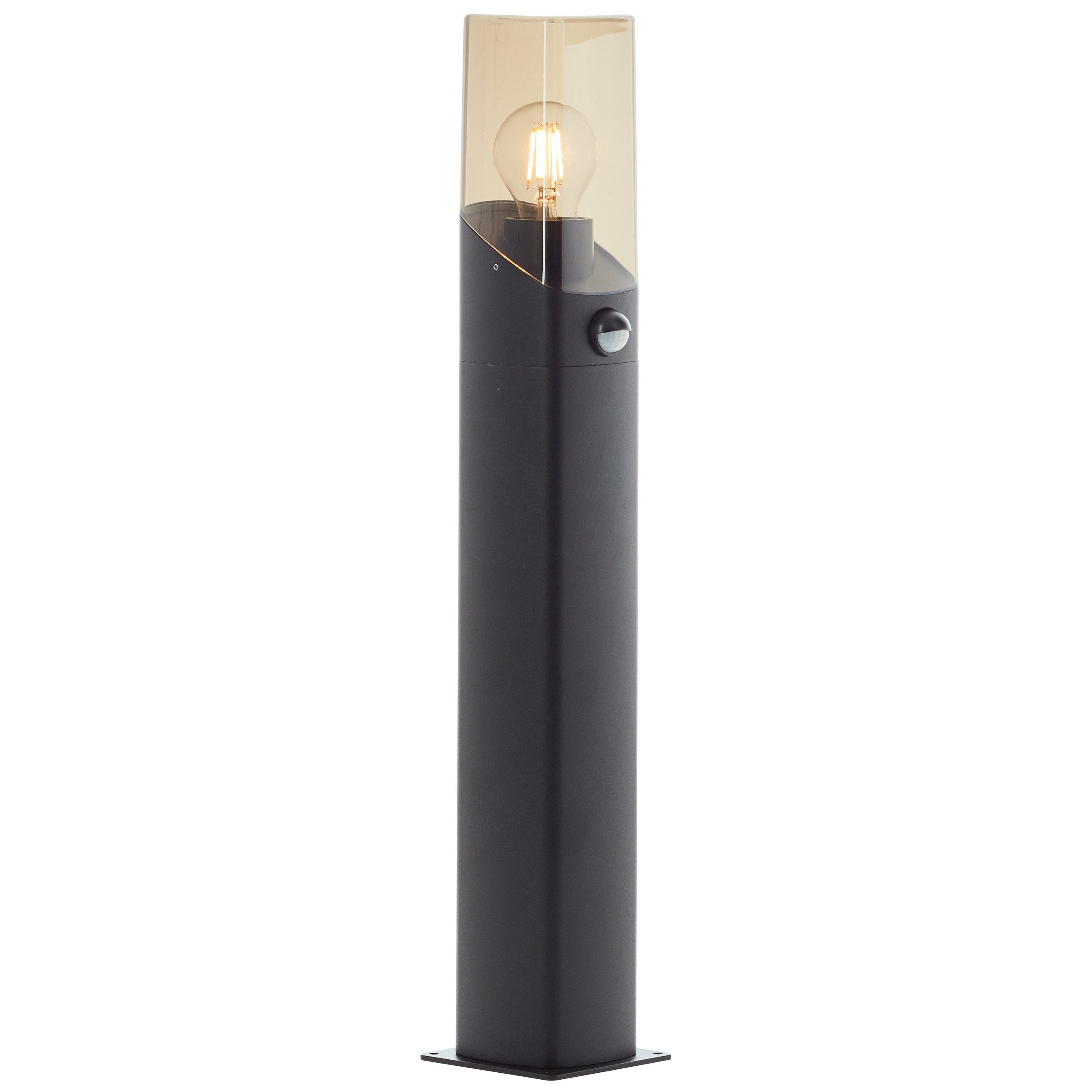 Brilliant Leuchten Staande lamp voor buiten Minou Buitenstaande lamp met bewegingssensor, 60 cm, E27, alu-gietwerk, zwart (1 stuk)