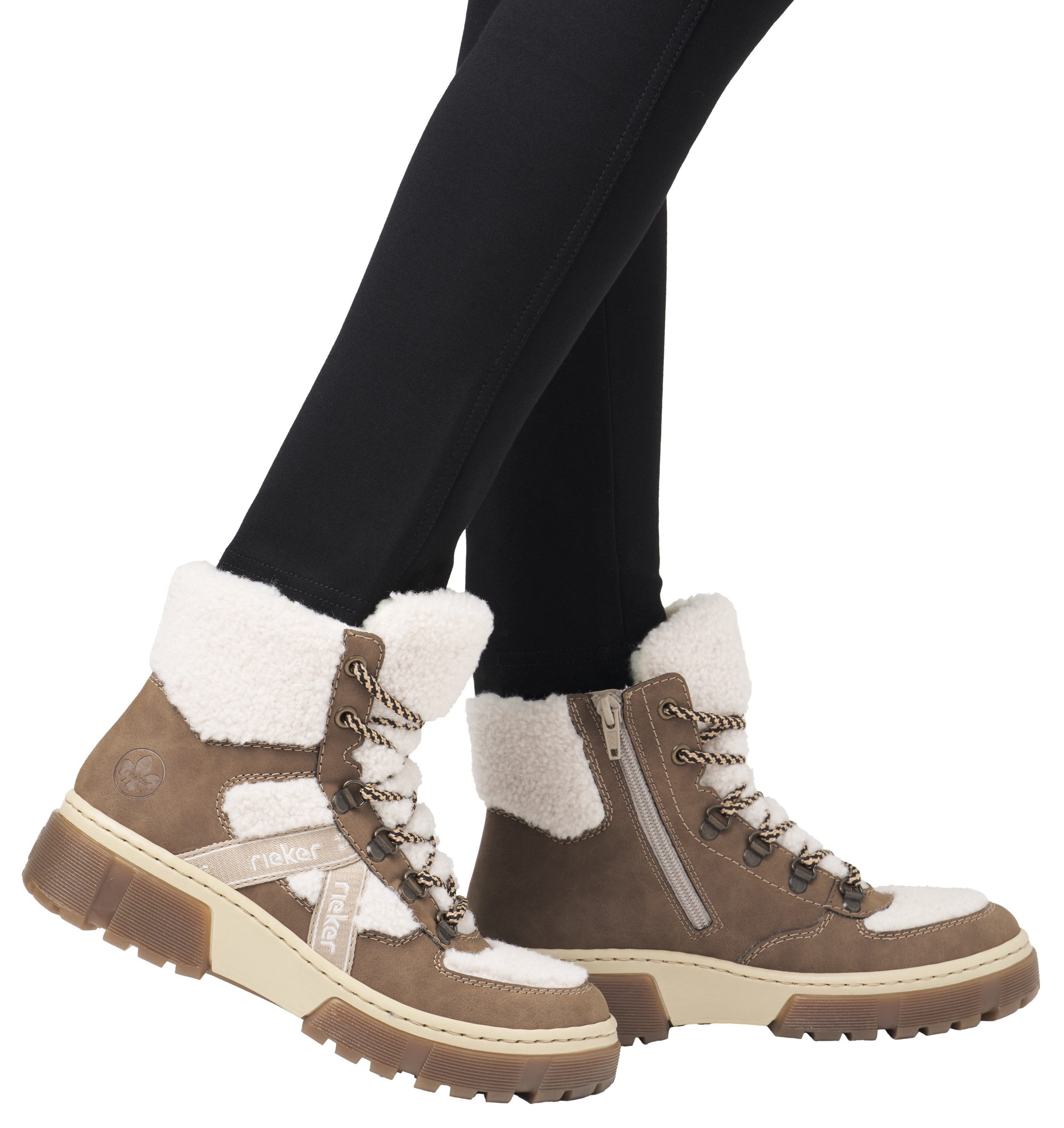 Rieker Winterlaarzen , veterschoenen, snowboots, profielzool, met binnenrits
