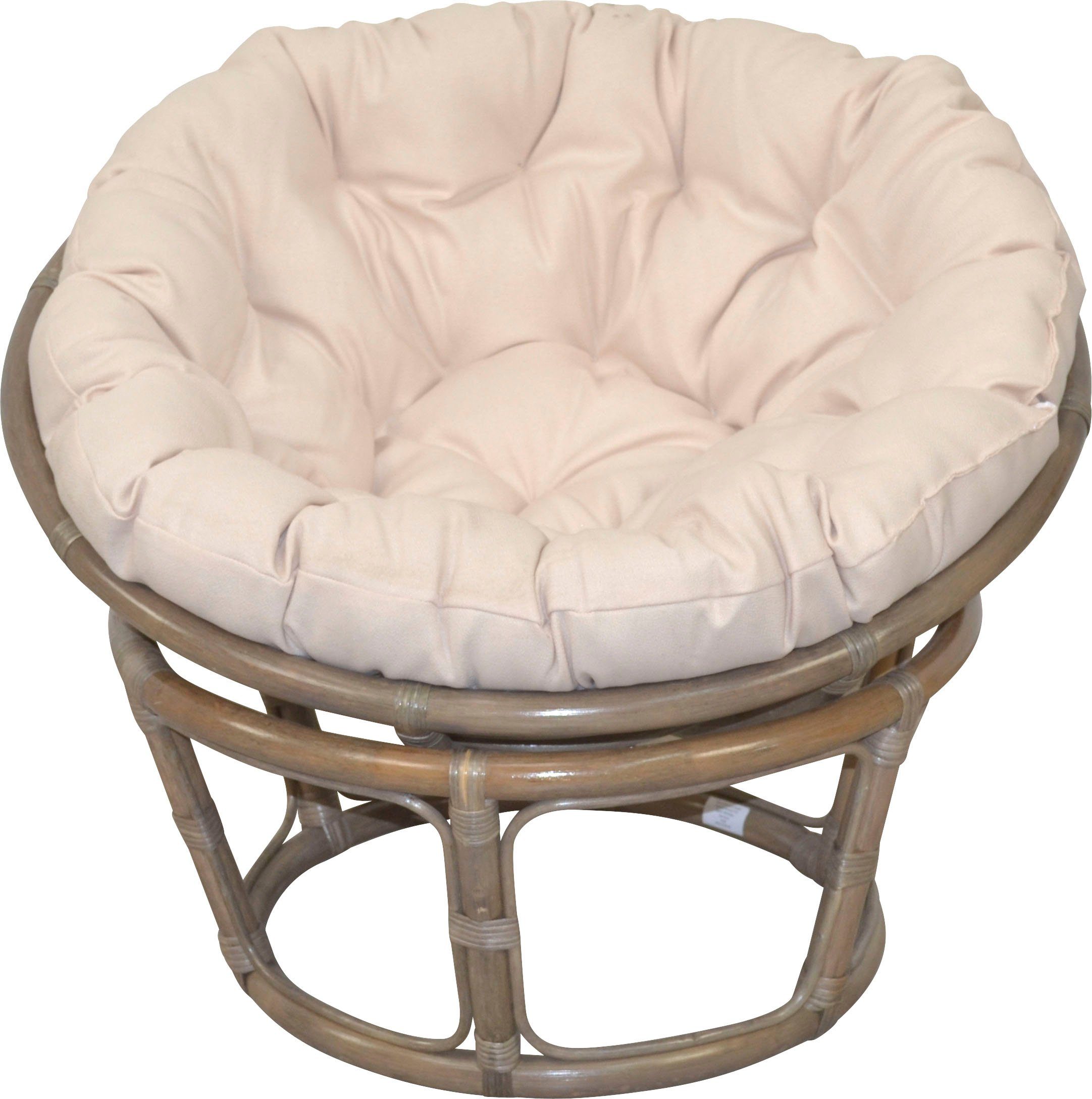 Home affaire papasanstoel, van met de hand gevlochten rotan vind je