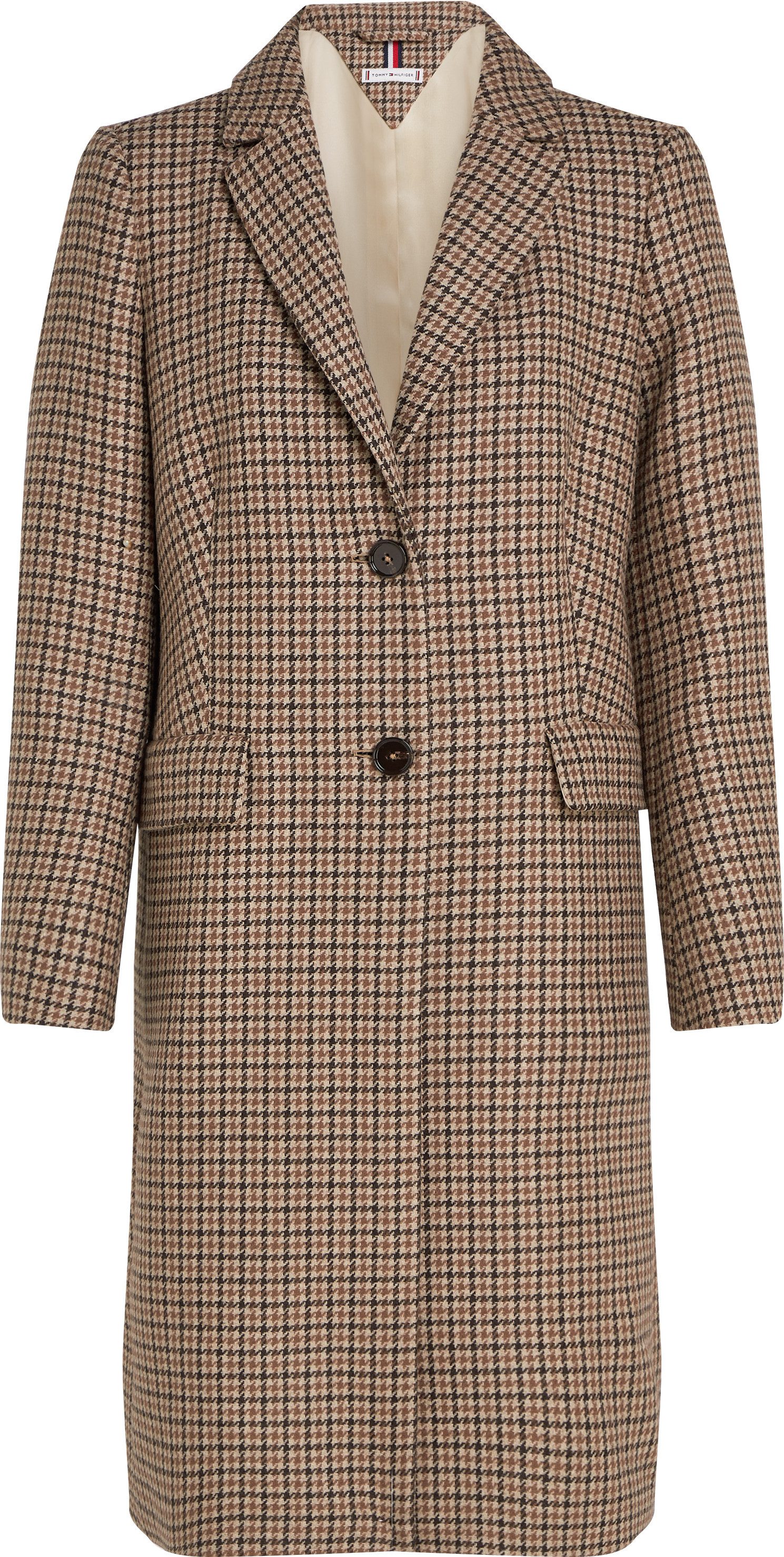 Tommy Hilfiger Korte jas WOOL BLEND CLASSIC CHECK COAT