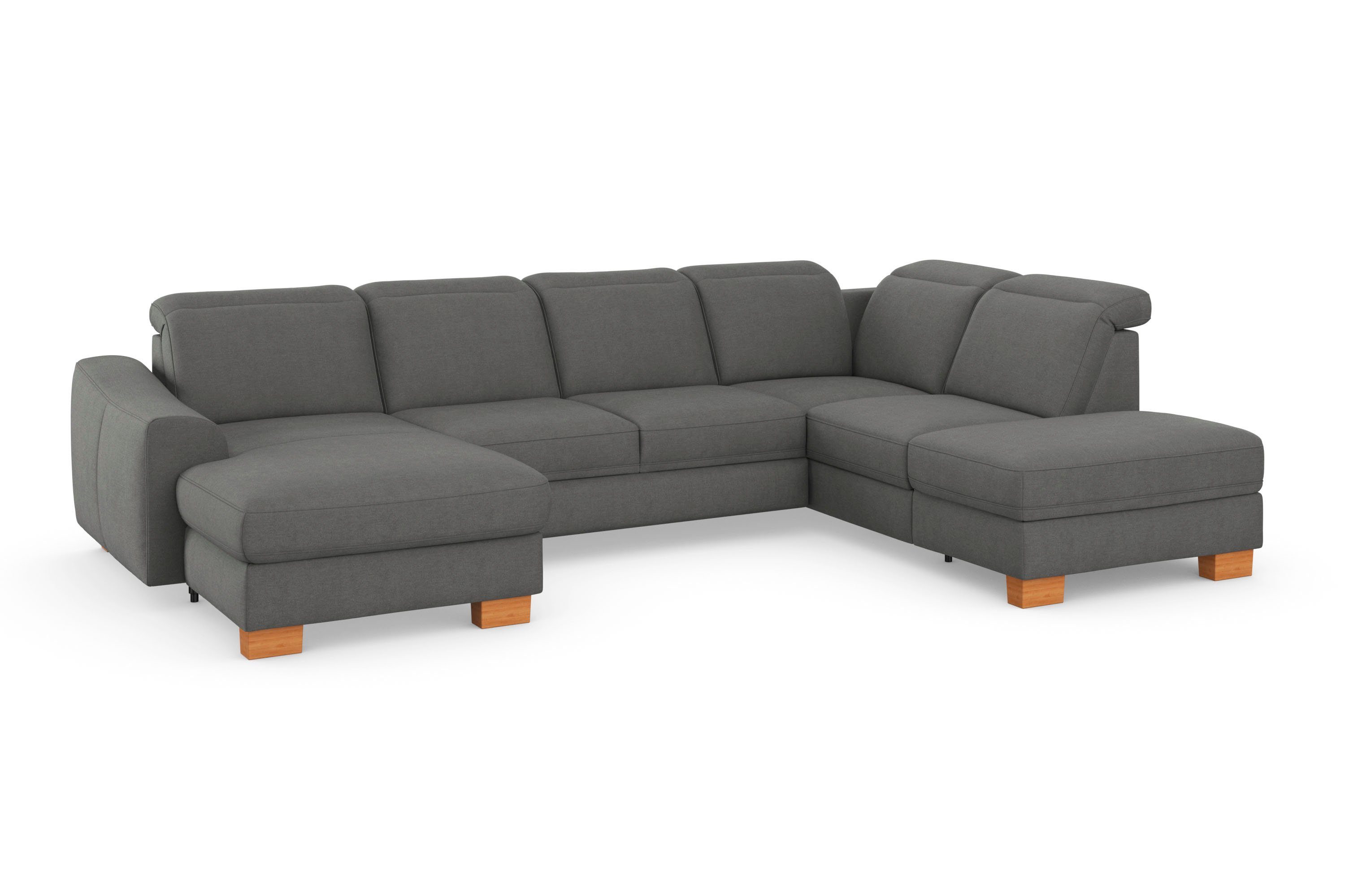 sit&more Zithoek Dundee U-vorm met binnenvering en massief houten poten, naar keuze met verstelbare hoofdsteun