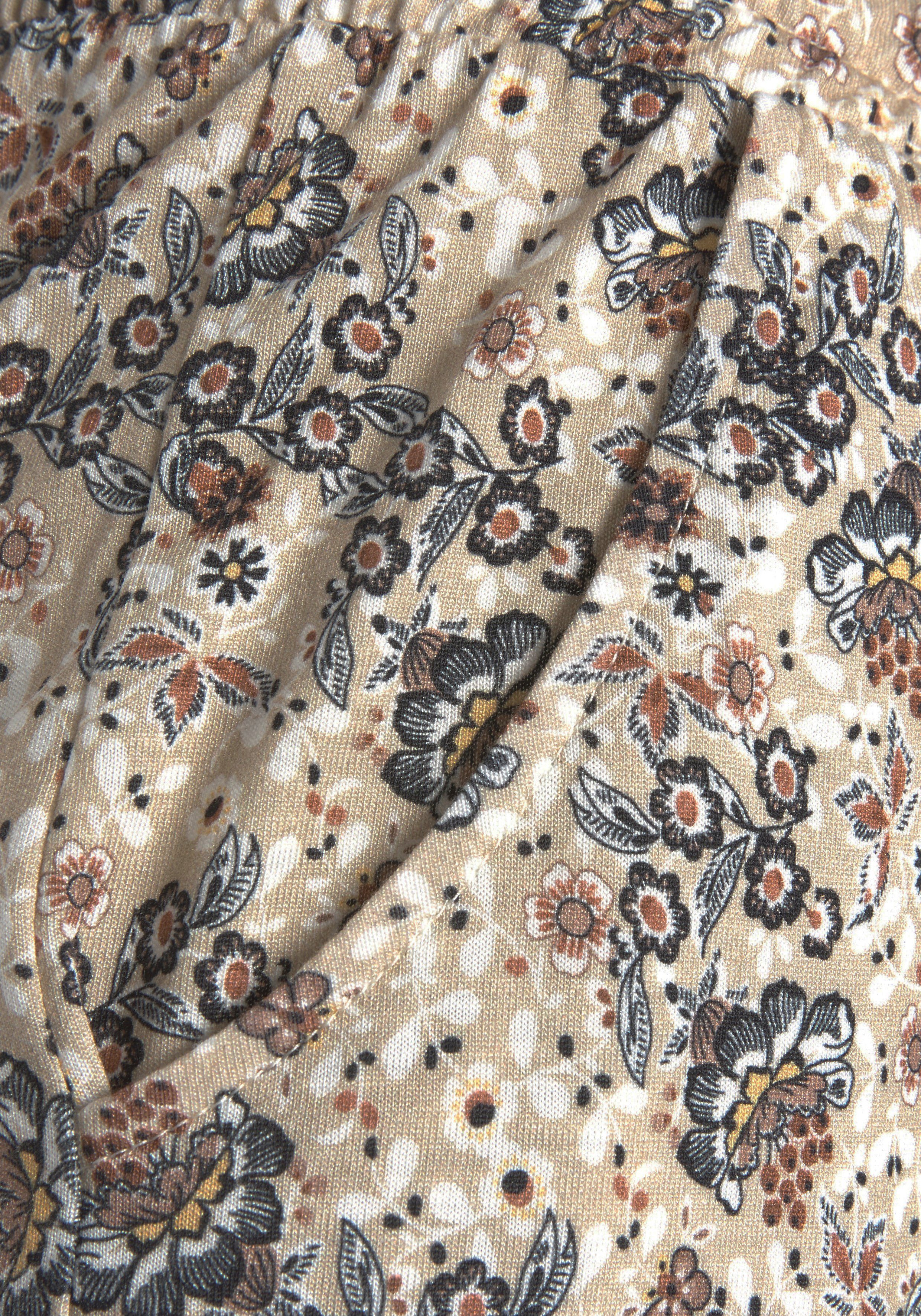 Vivance Jerseybroek met bloemenprint en zakken, zomerbroek, elastisch