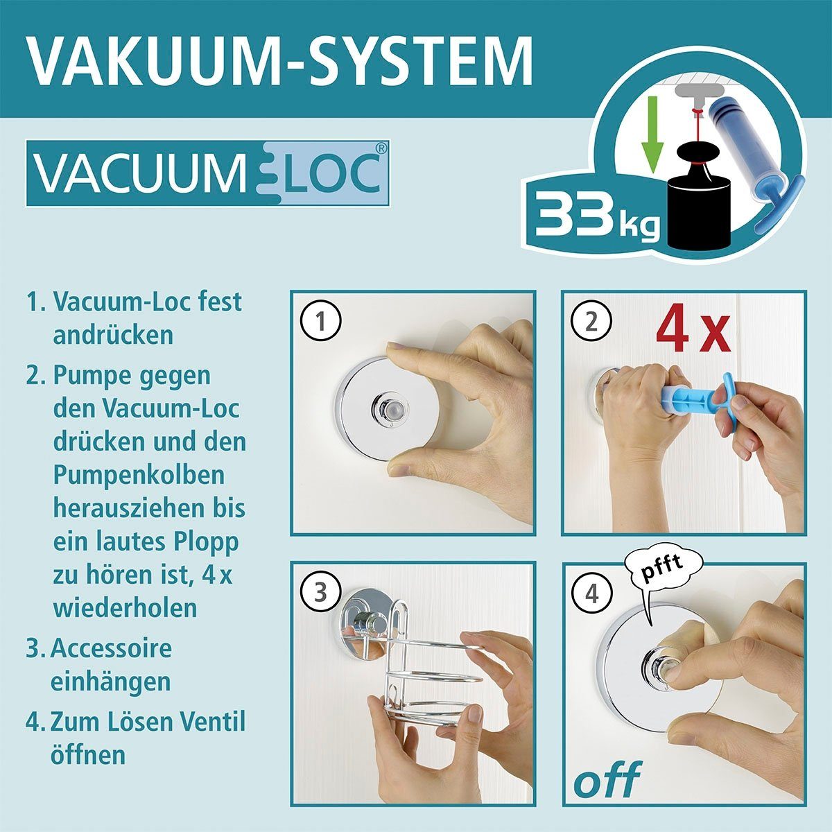 WENKO Doucherekje Vacuum-Loc 2 etages