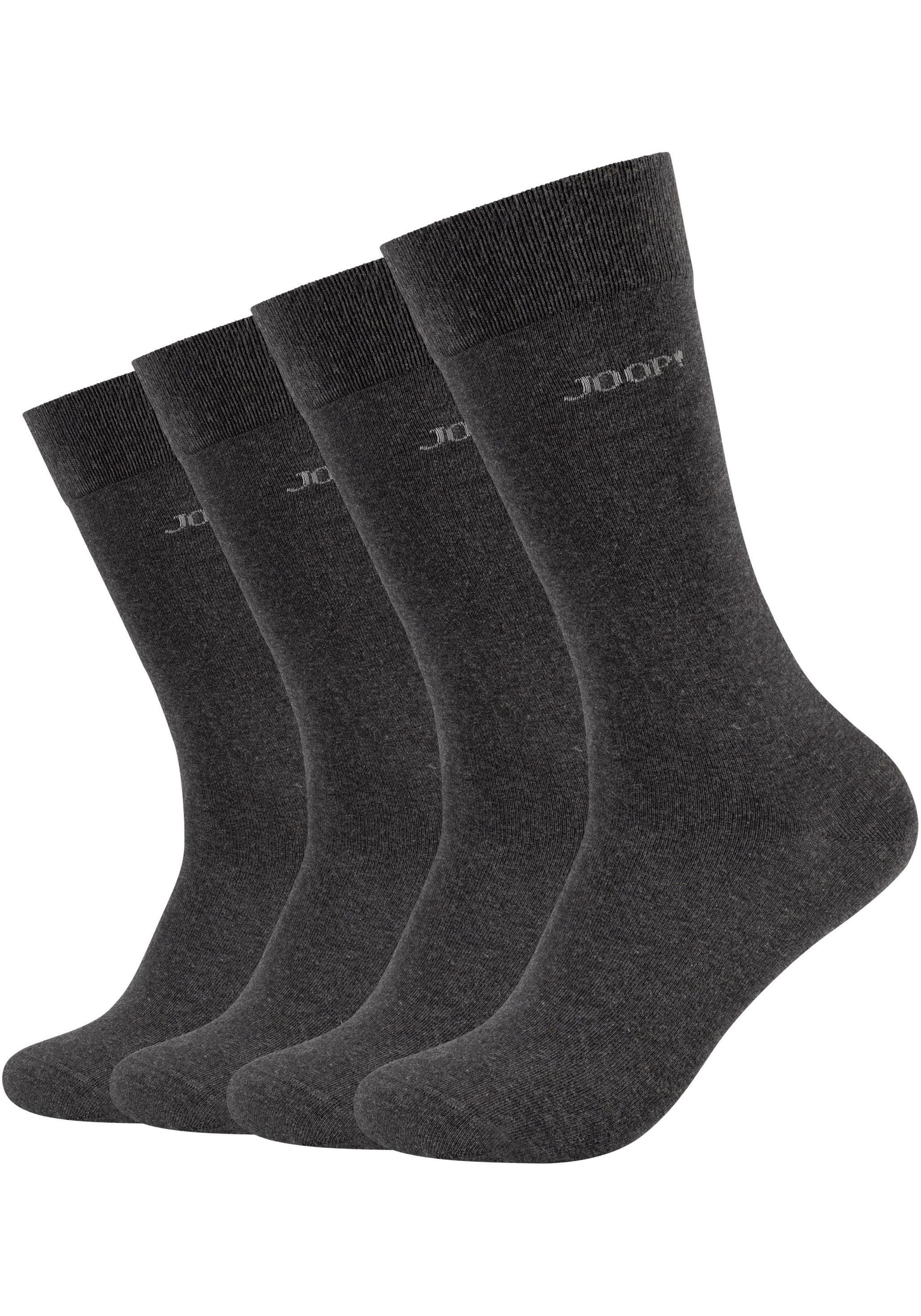 JOOP! Sokken Premium Essentials, versterkte hiel, duurzame teen (Set van 4)