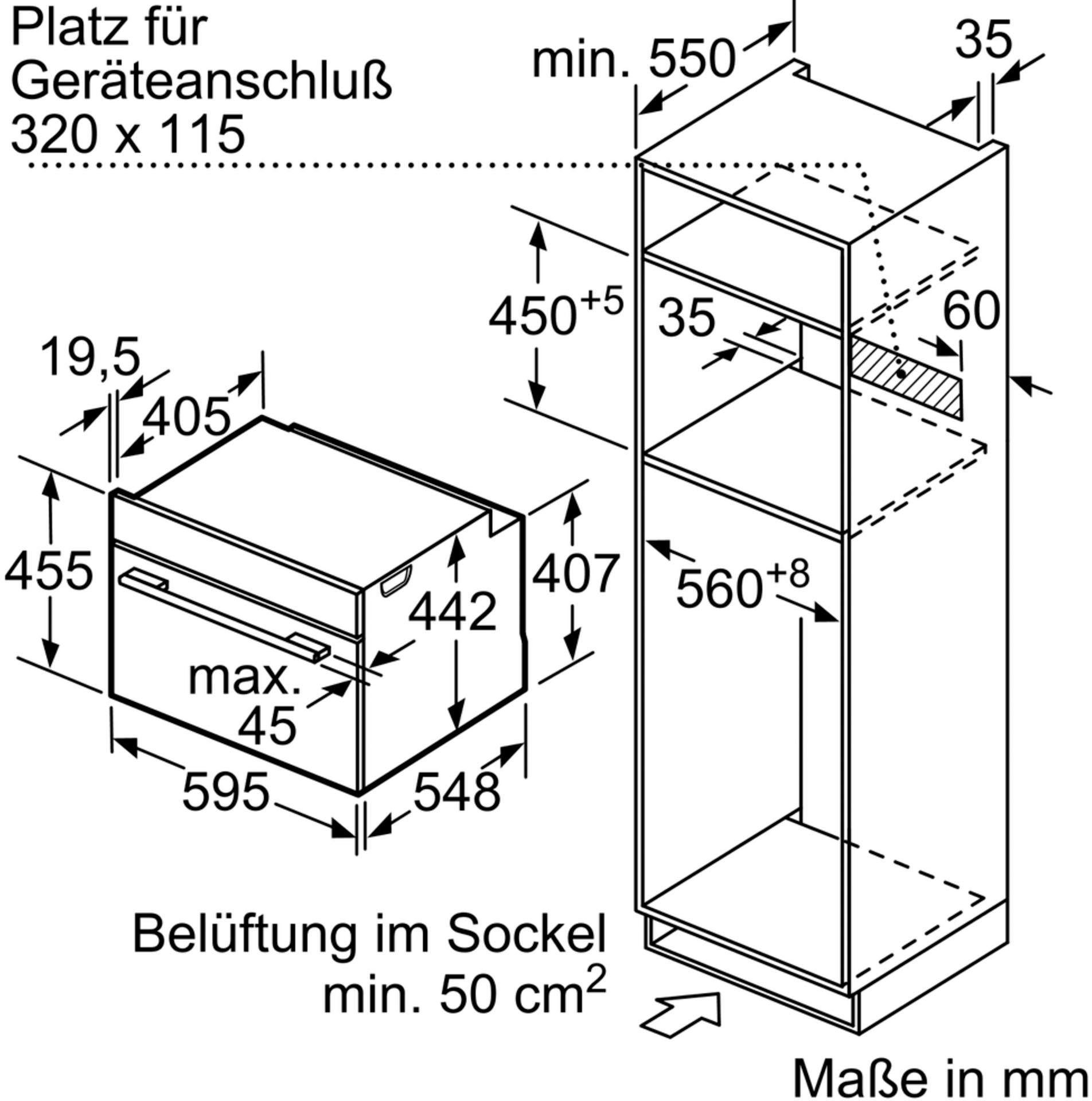 BOSCH Inbouw oven met magnetron CMG633BS1 met automatische programma’s