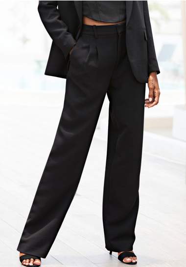 lascana pantalon in business-look zwart