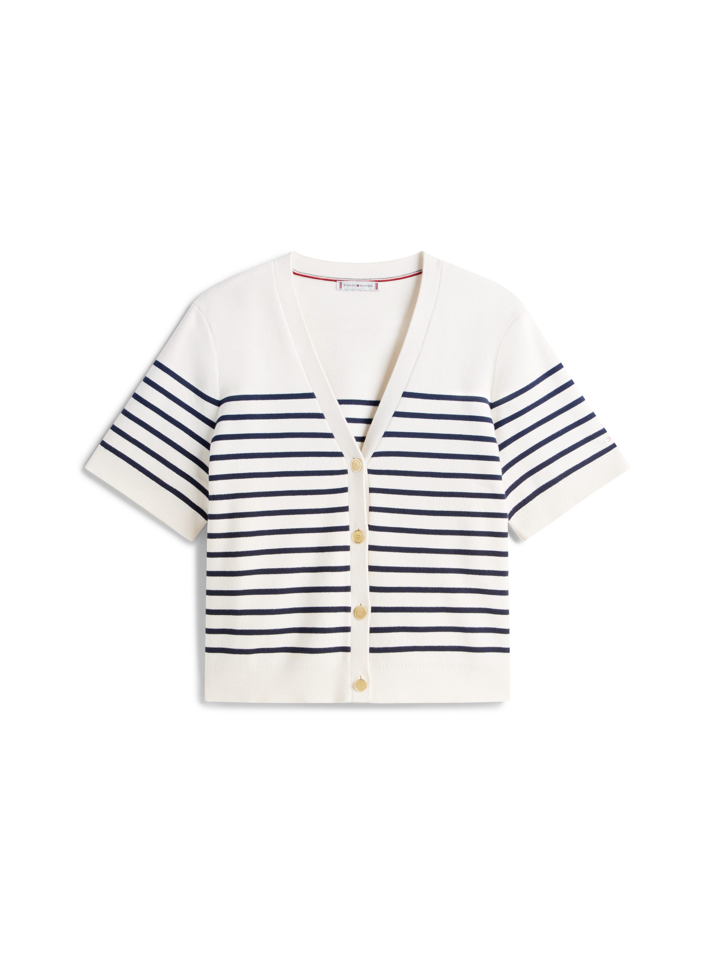 Tommy Hilfiger Curve Vest CRV CO JRSY MID GG GOLD BTN CRDI in grote maten, met goudkleurige knopen