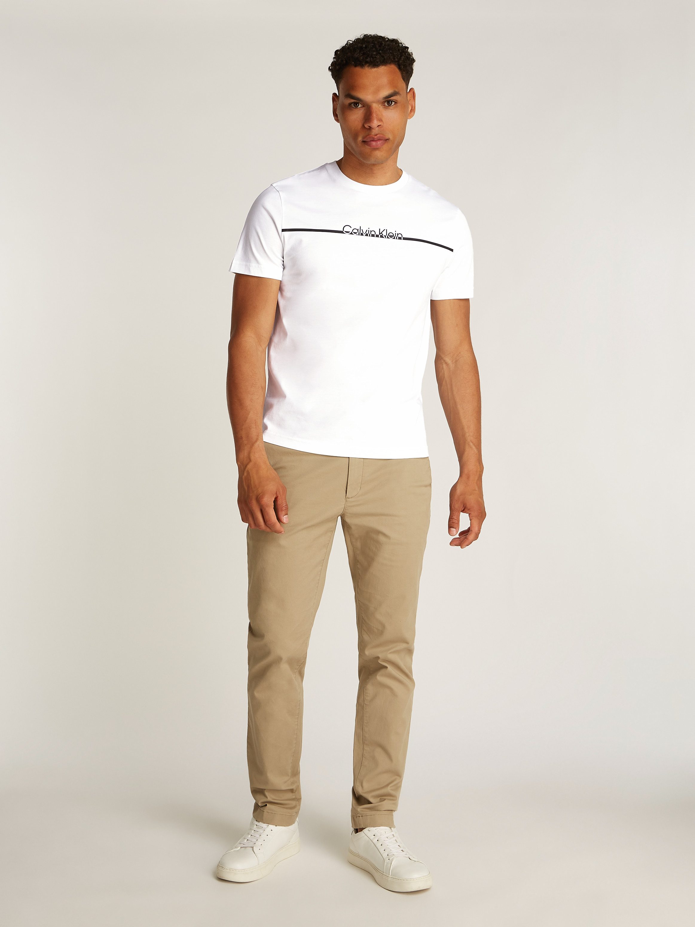 Calvin Klein Shirt met ronde hals SPLIT LINE LOGO T-SHIRT