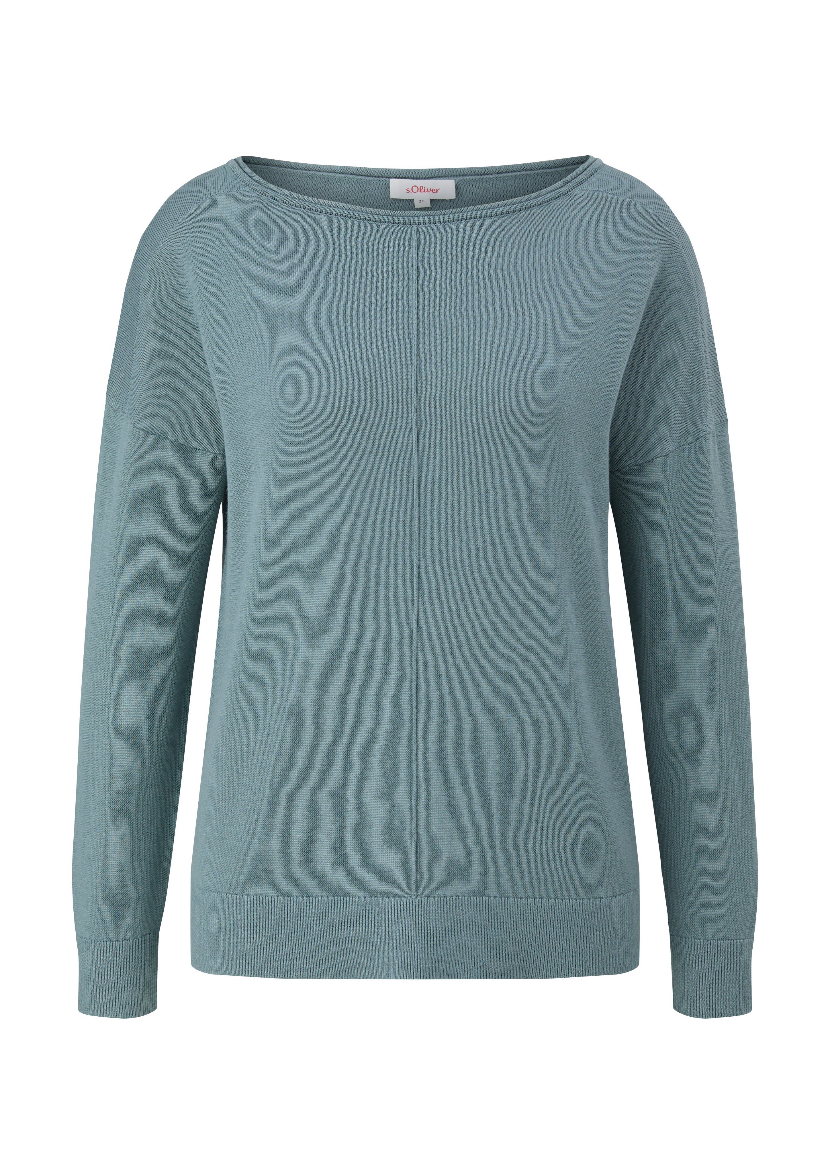 s.Oliver Trui met ronde hals met drop-shoulder naad ontwerp