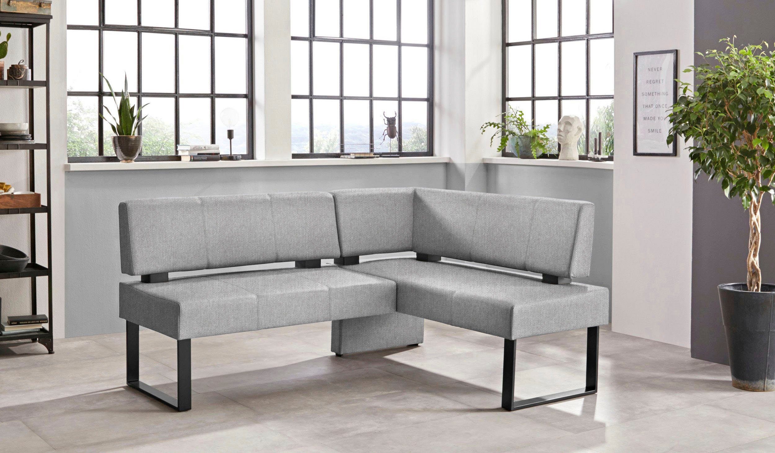 Home affaire Hoekbank Oliver met metalen frame, keukenbank verschillende hoezen cord eetkamerbank ottos choice