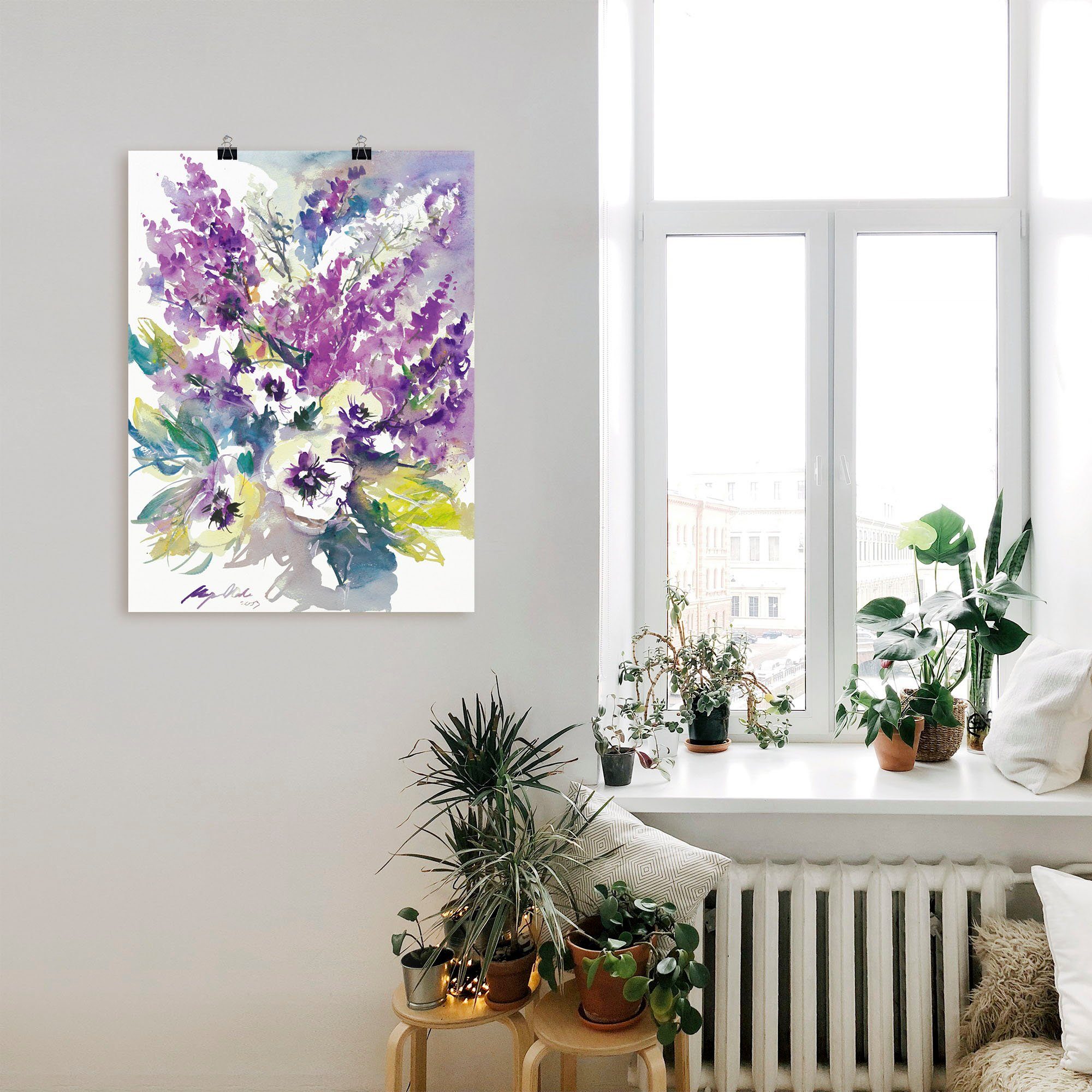 Artland Poster Bos bloemen III als artprint van aluminium, artprint op linnen, muursticker of poster in verschillende maten