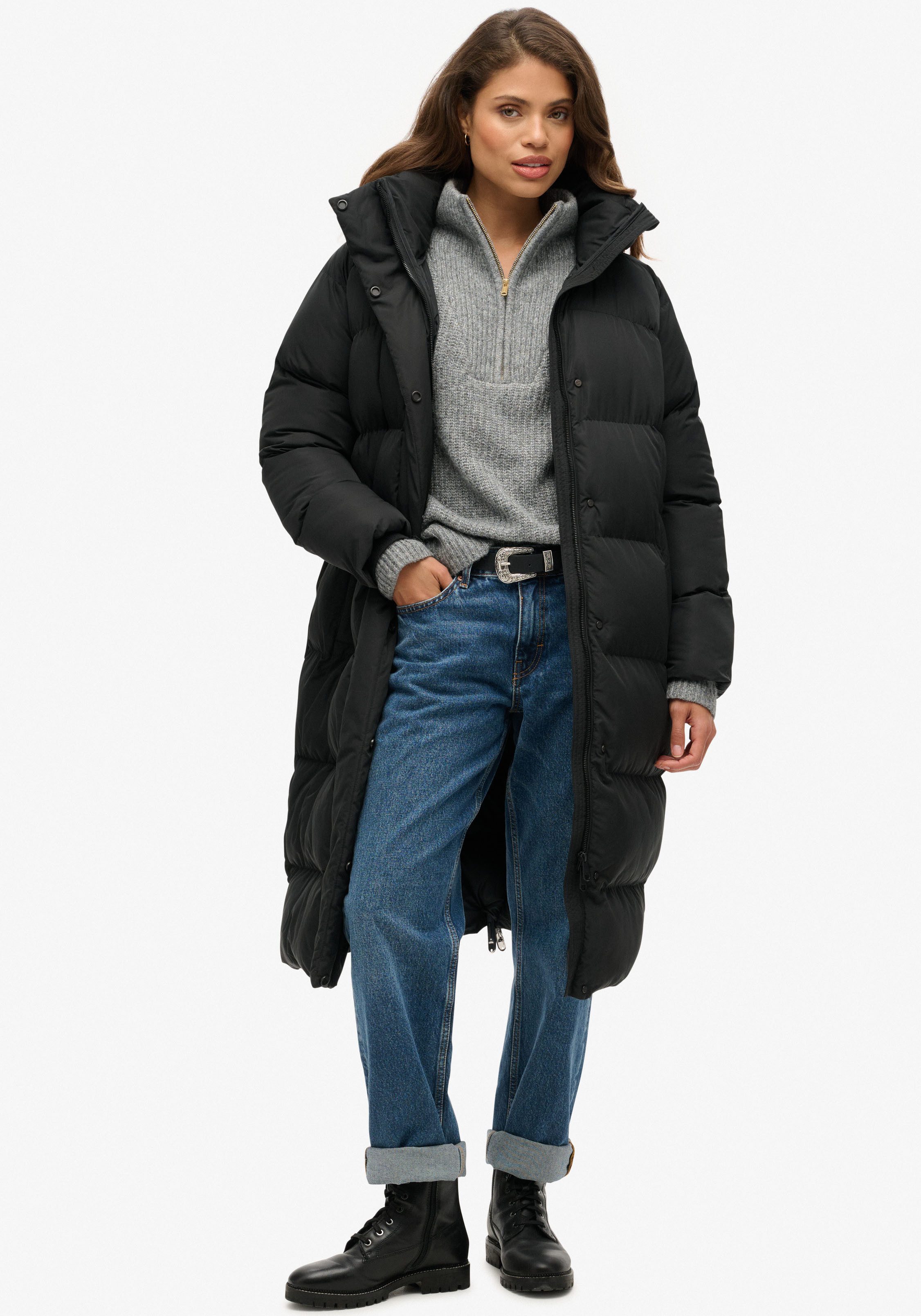 Superdry Gewatteerde jas Longline Hooded Puffer Jacket