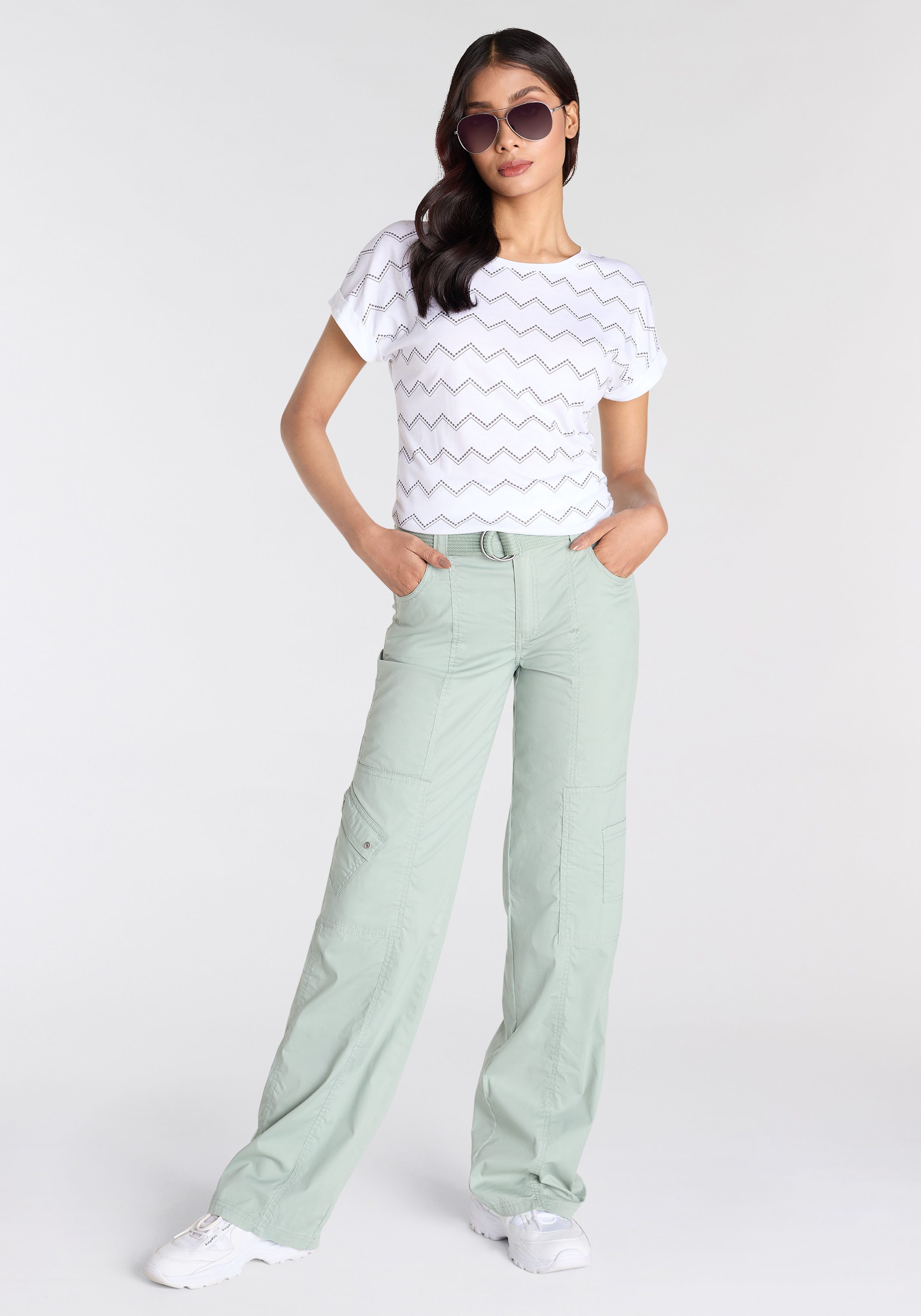 KangaROOS Shirt met korte mouwen met zigzagpatroon