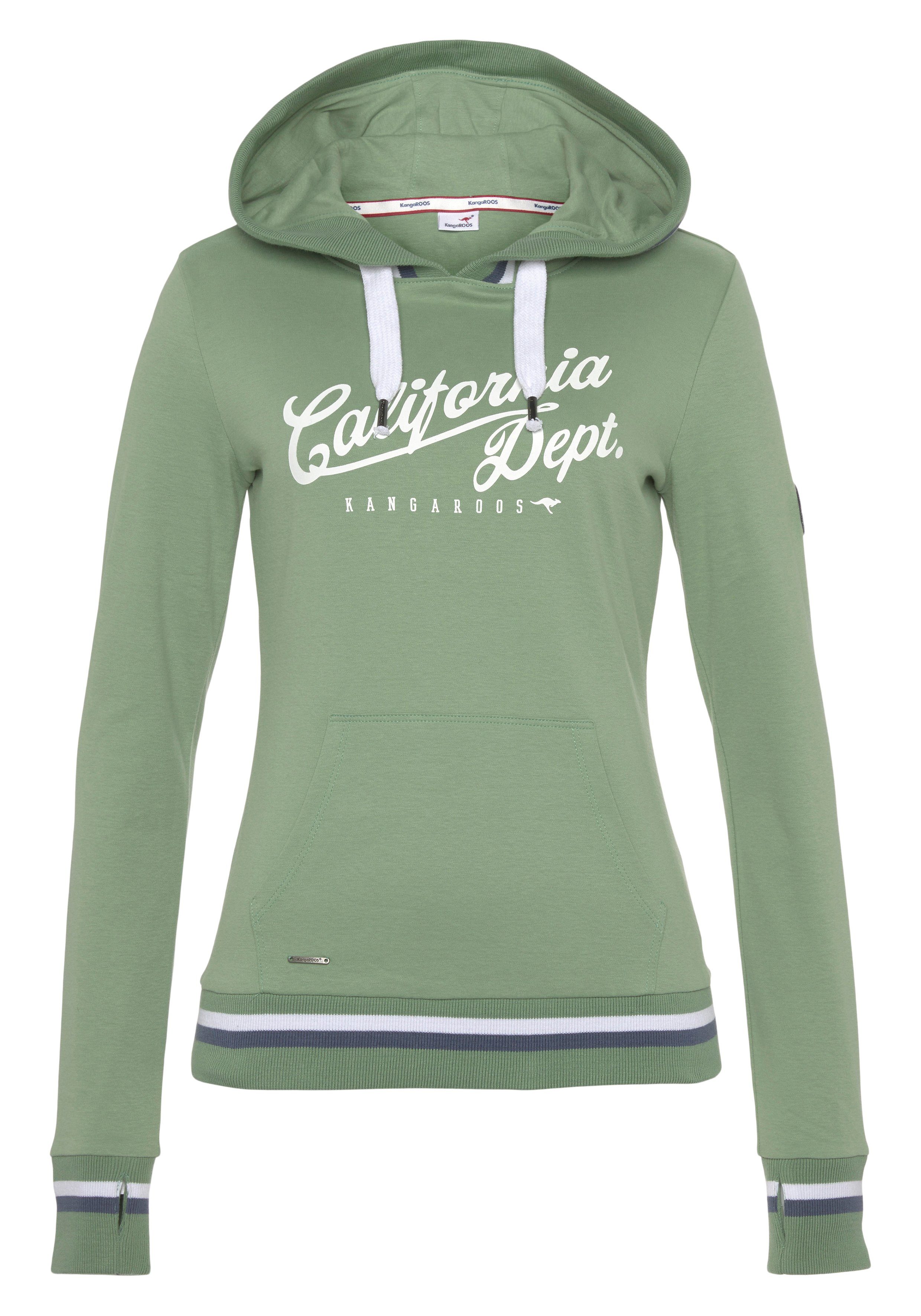 KangaROOS Hoodie Lange mouwen, figuurvolgend, met capuchon, van katoen