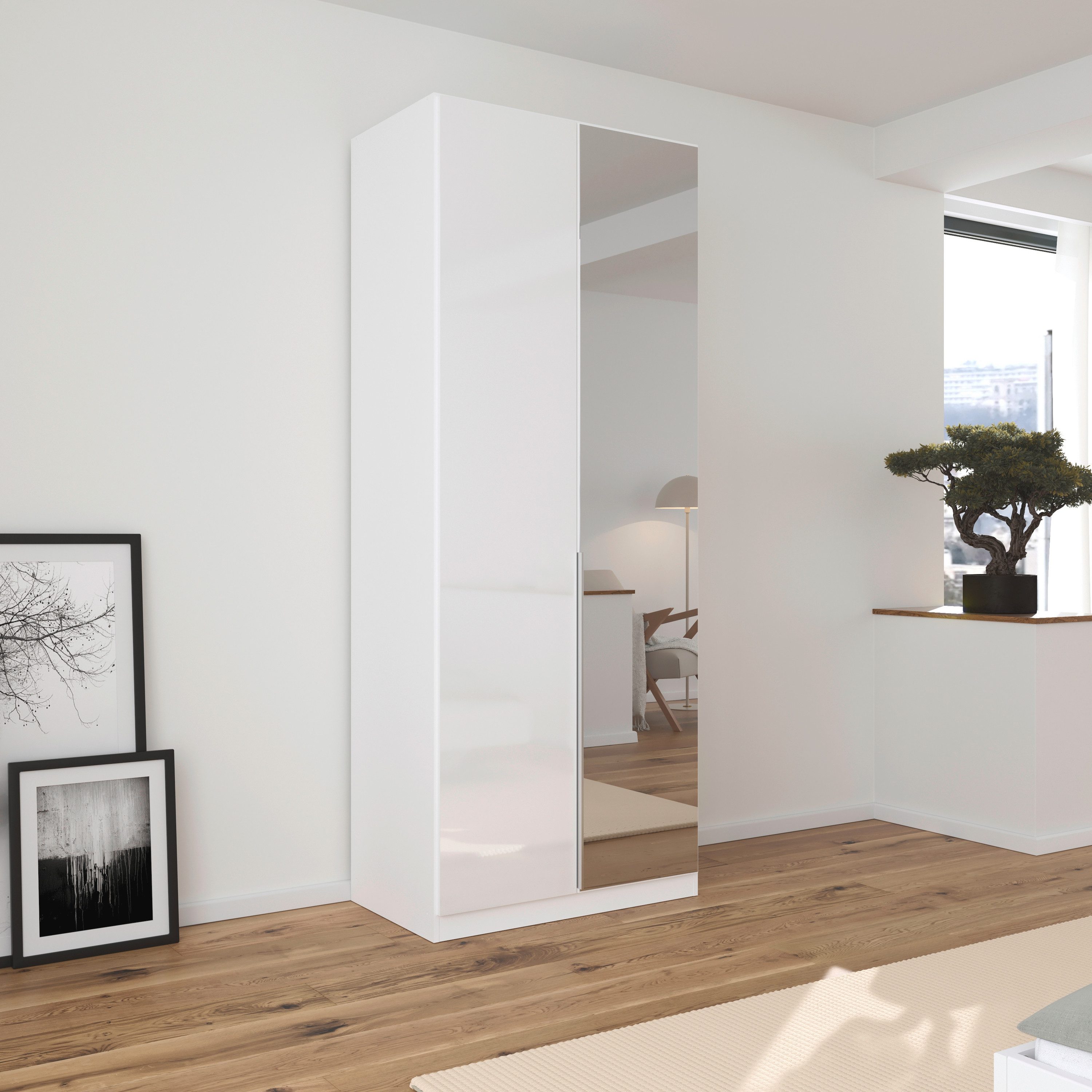 rauch Draaideurkast Kledingkast kast garderobe AGORDO met decor- of hoogglansfront doordachte binnenuitrusting, in 6 breedtes en 2 hoogtes made in germany