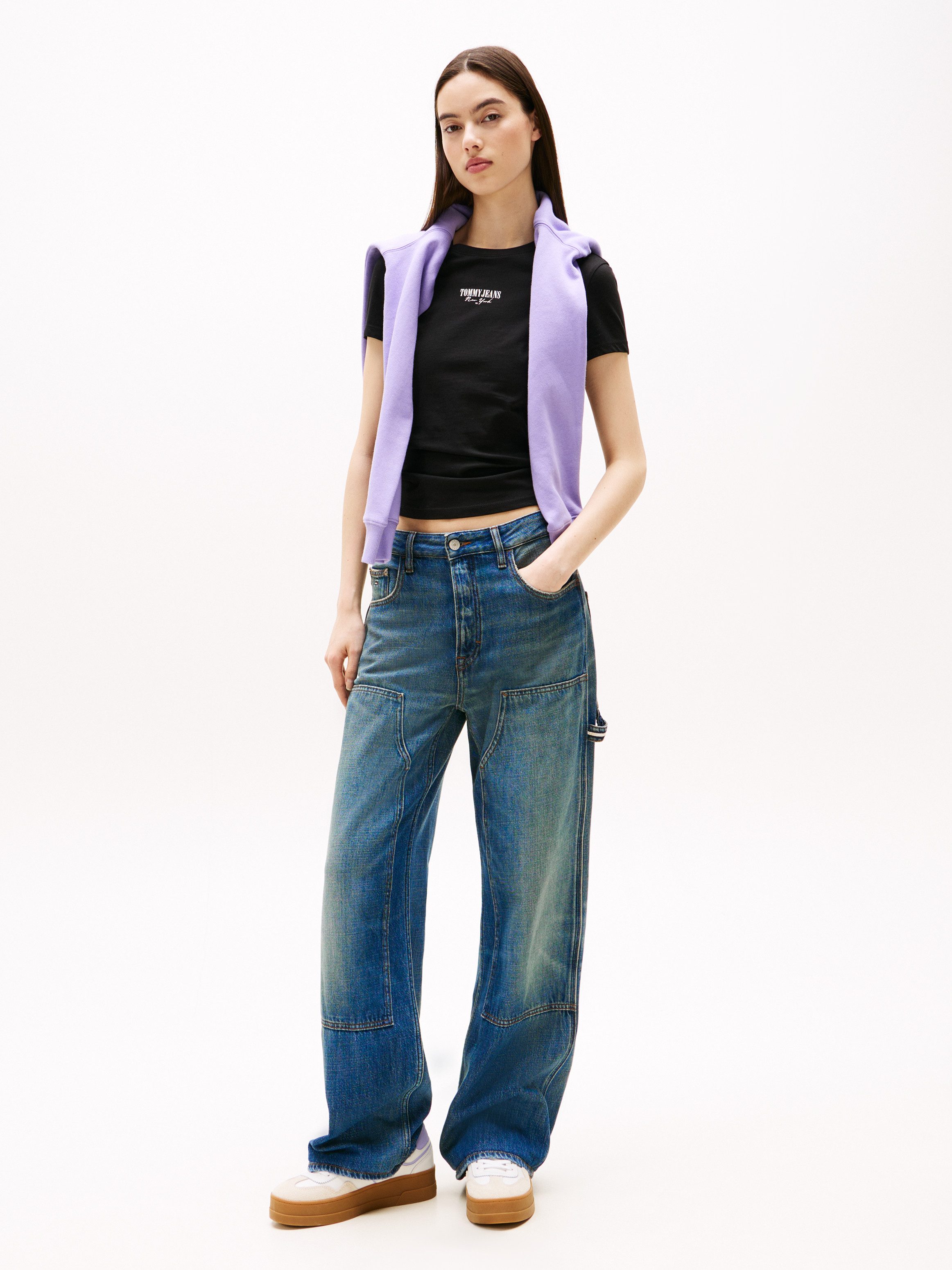 TOMMY JEANS Shirt met korte mouwen TJW SLIM ESSENTIAL LOGO2 TEE EXT