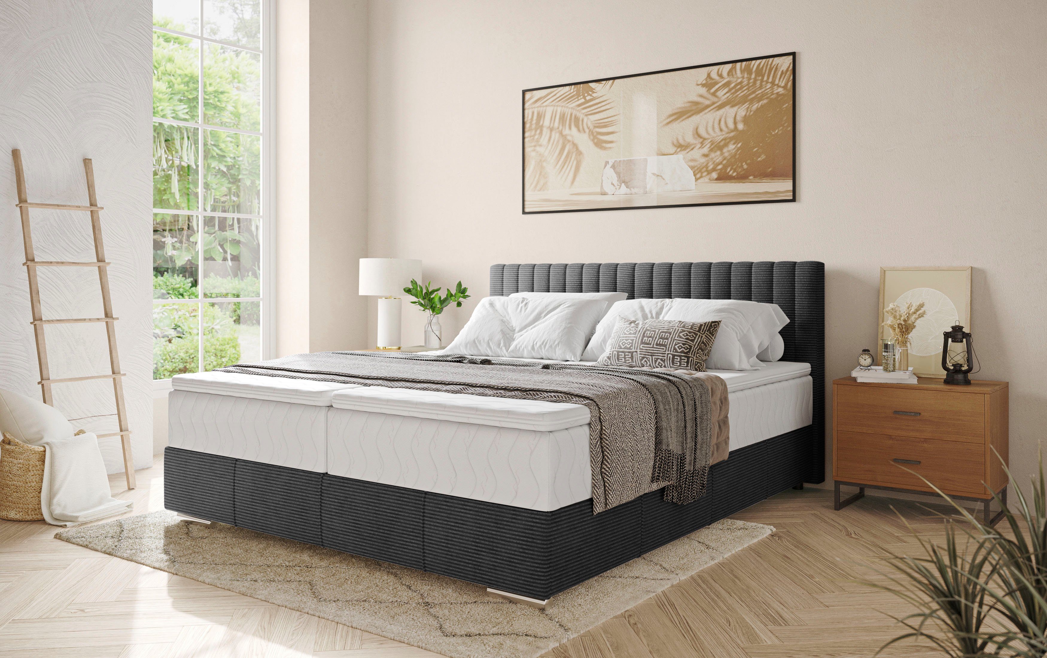 INOSIGN Boxspring Thor met bedbodem, incl. matras, topverkoper Topmatras en sierkussen, in verschillende hardheden beschikbaar