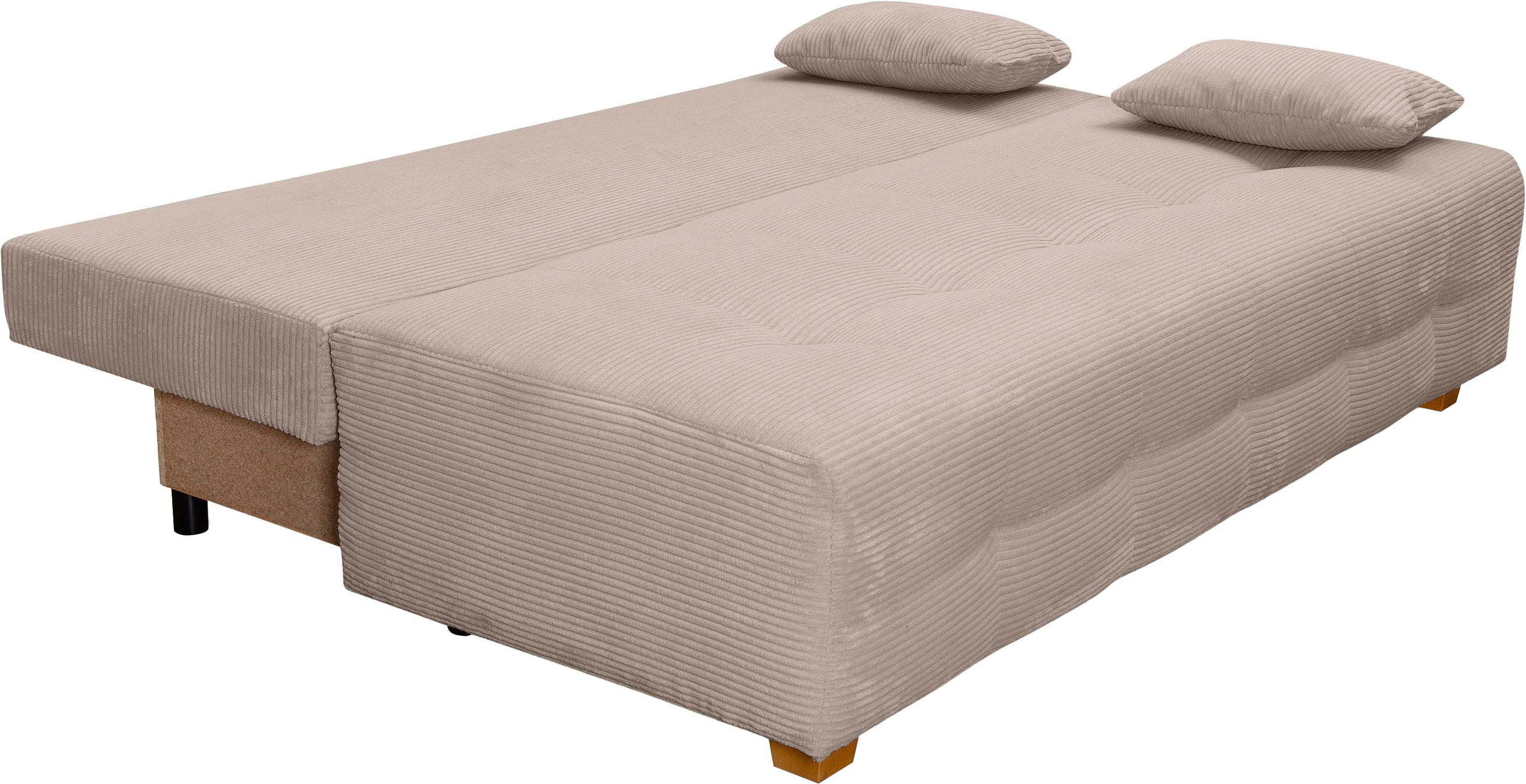COLLECTION AB Slaapbank Bella Slaapbank, bedlade, bonellvering, rugkussen, armleuningkussen