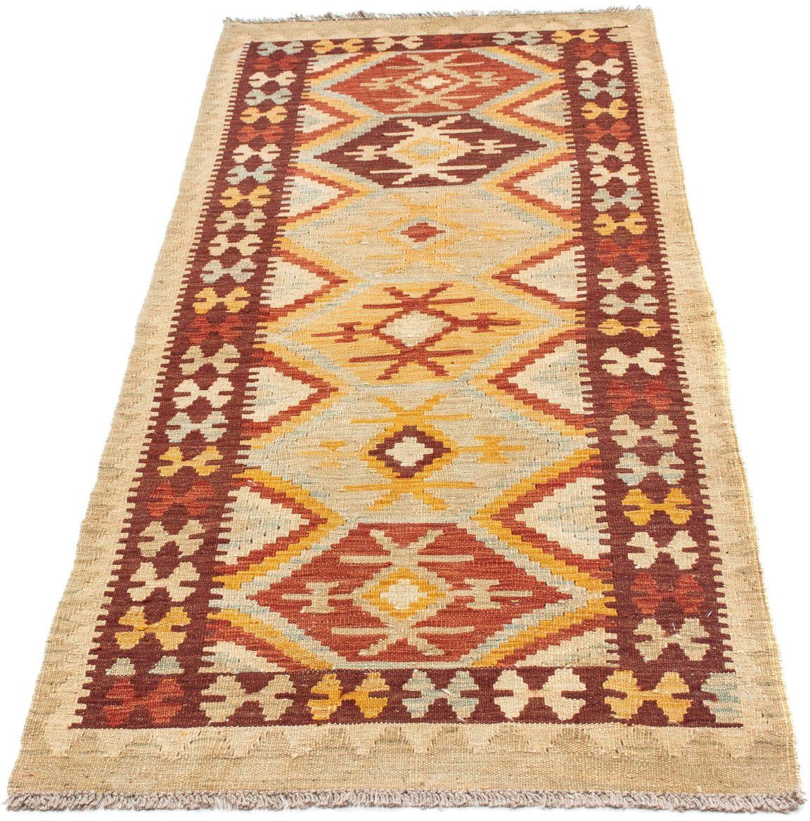 morgenland Loper Kelim medaillon beige 198 x 75 cm Oriëntaalse look