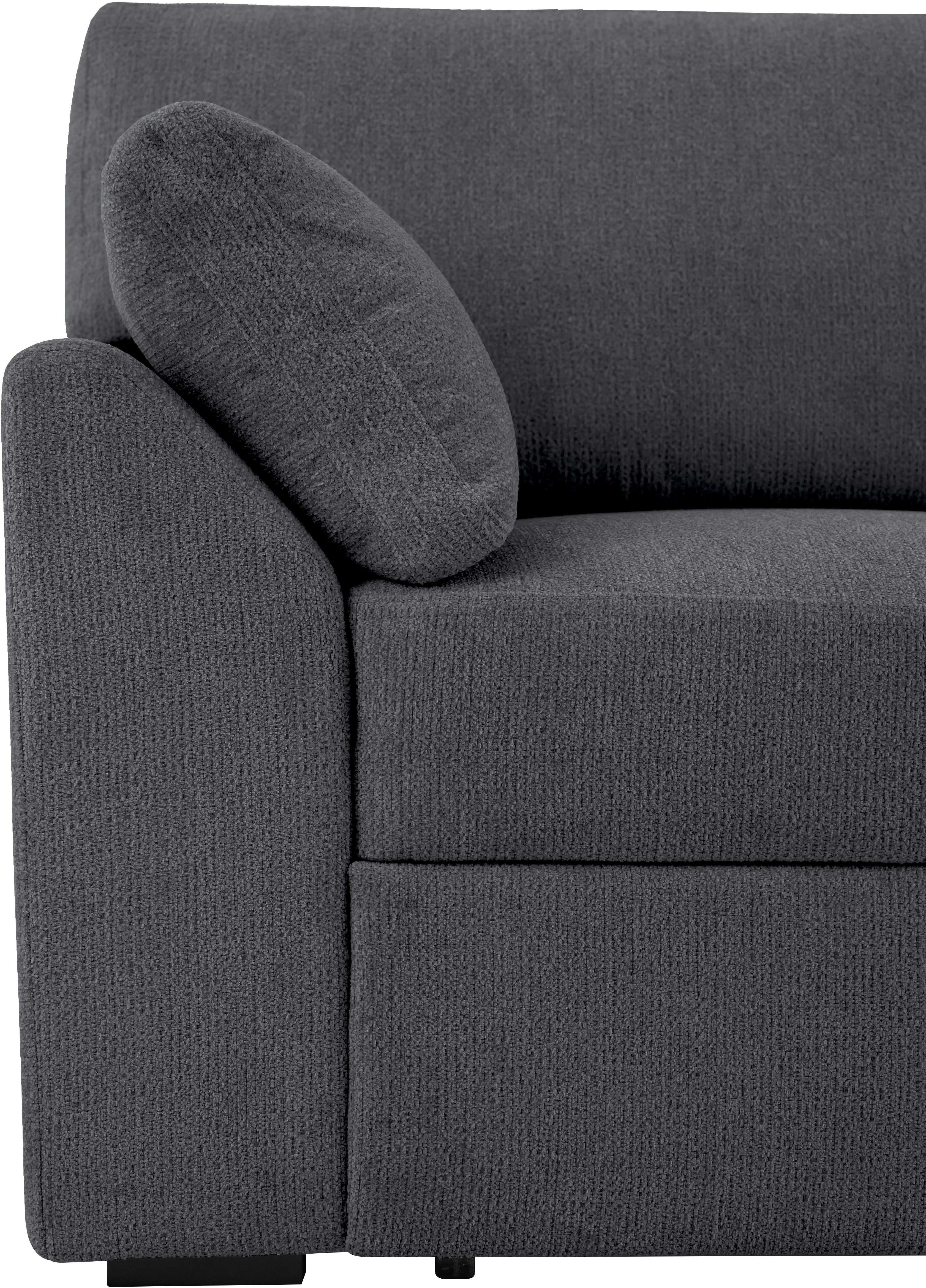 Home affaire 3-zitsbank Citry Breedte 233 cm, chenille, met bedfunctie, ligoppervlak 144x190 cm