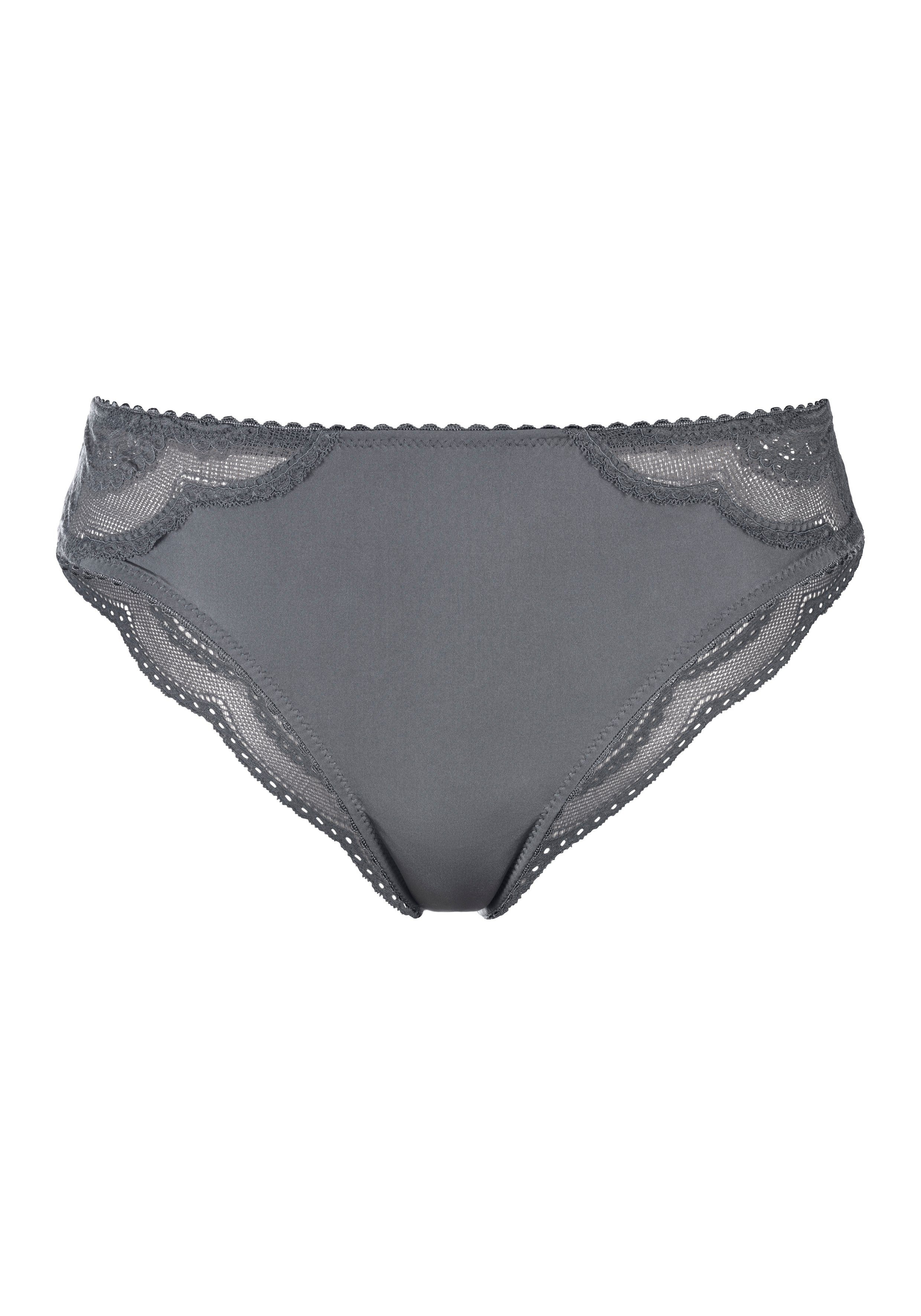 Lascana Brazilian slip met fijne kant (set, 2 stuks)