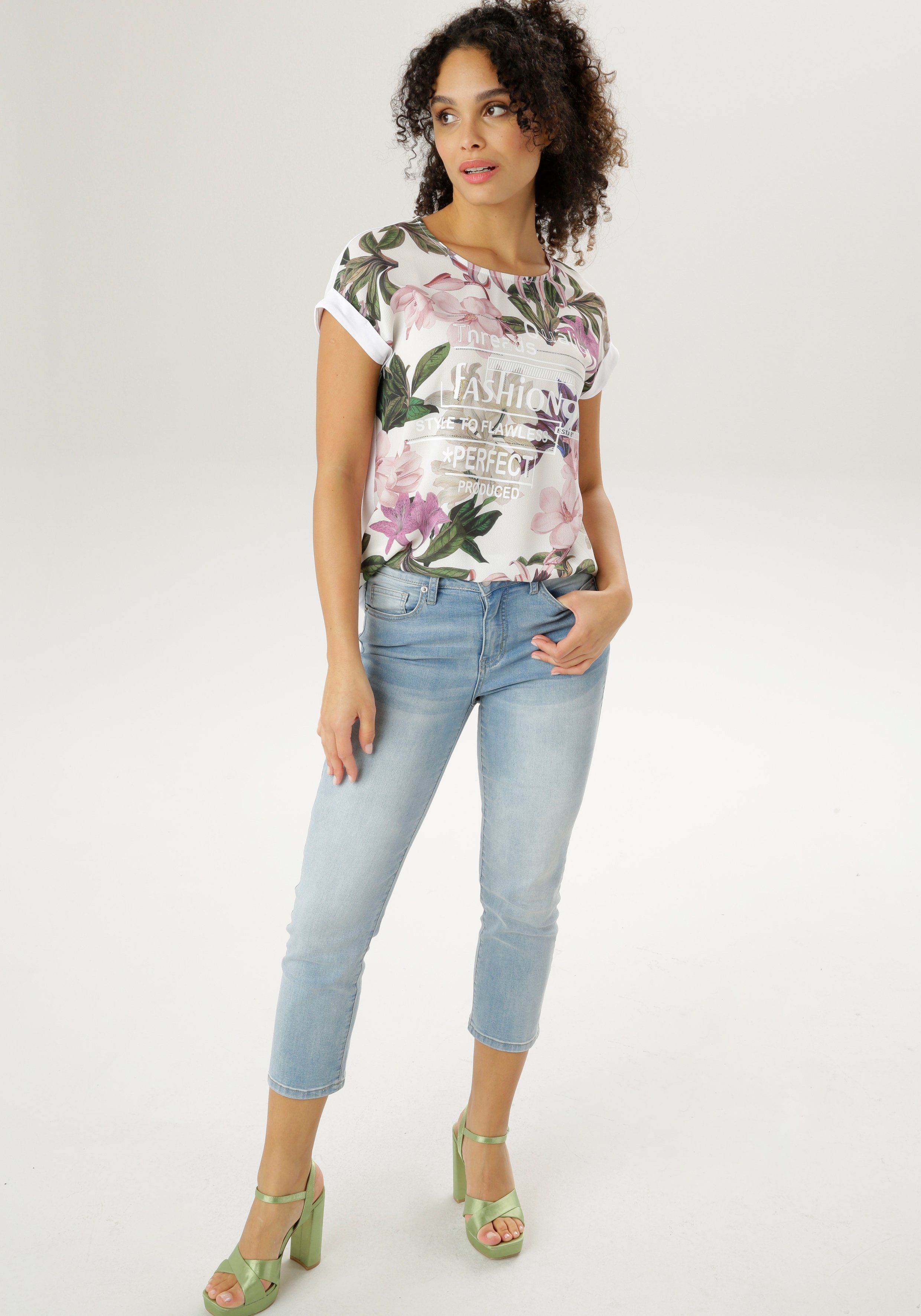 Aniston SELECTED Shirt met glinstersteentjes