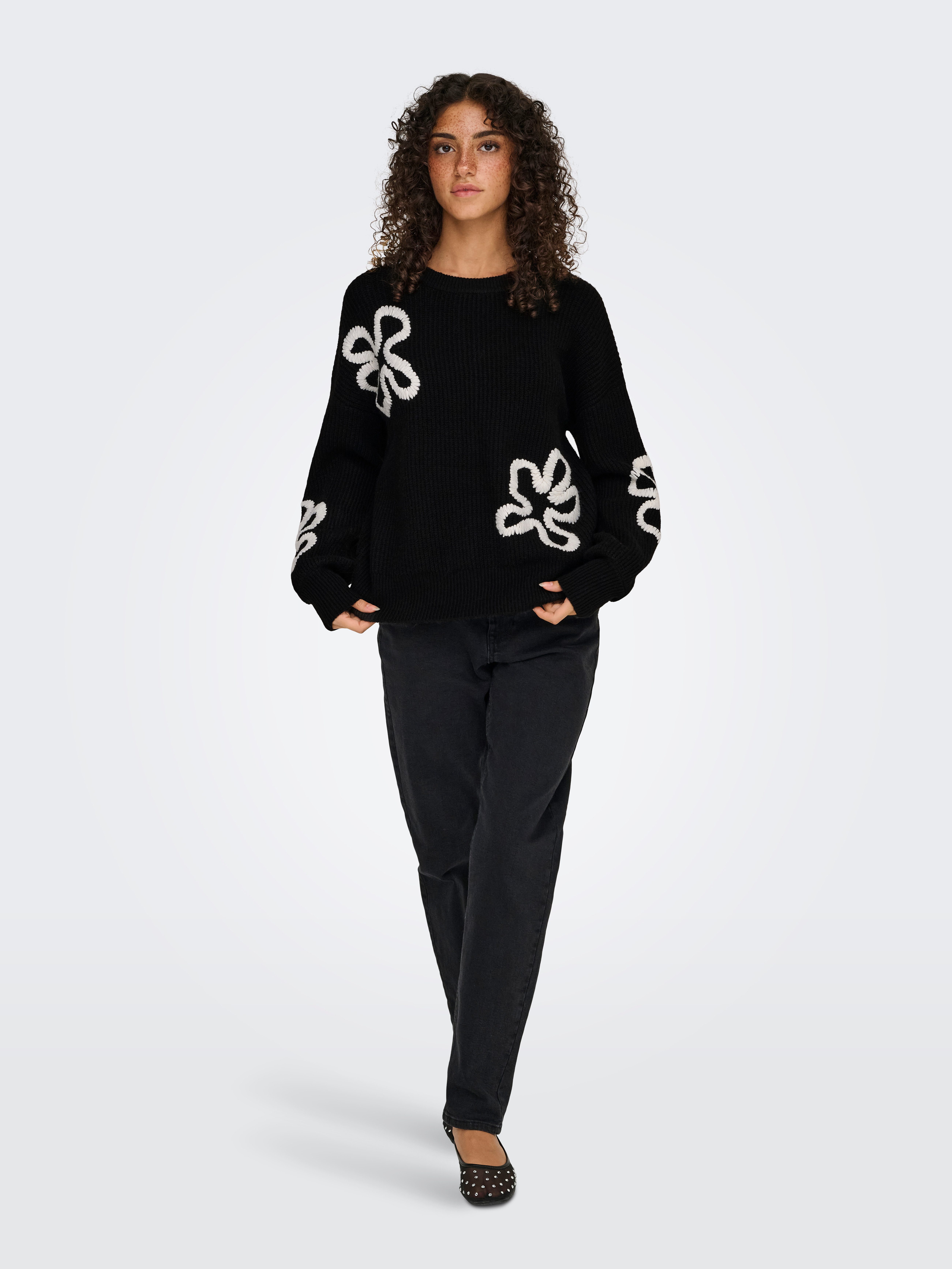 Only Gebreide trui ONLDAISY LS STITCH O-NECK KNT