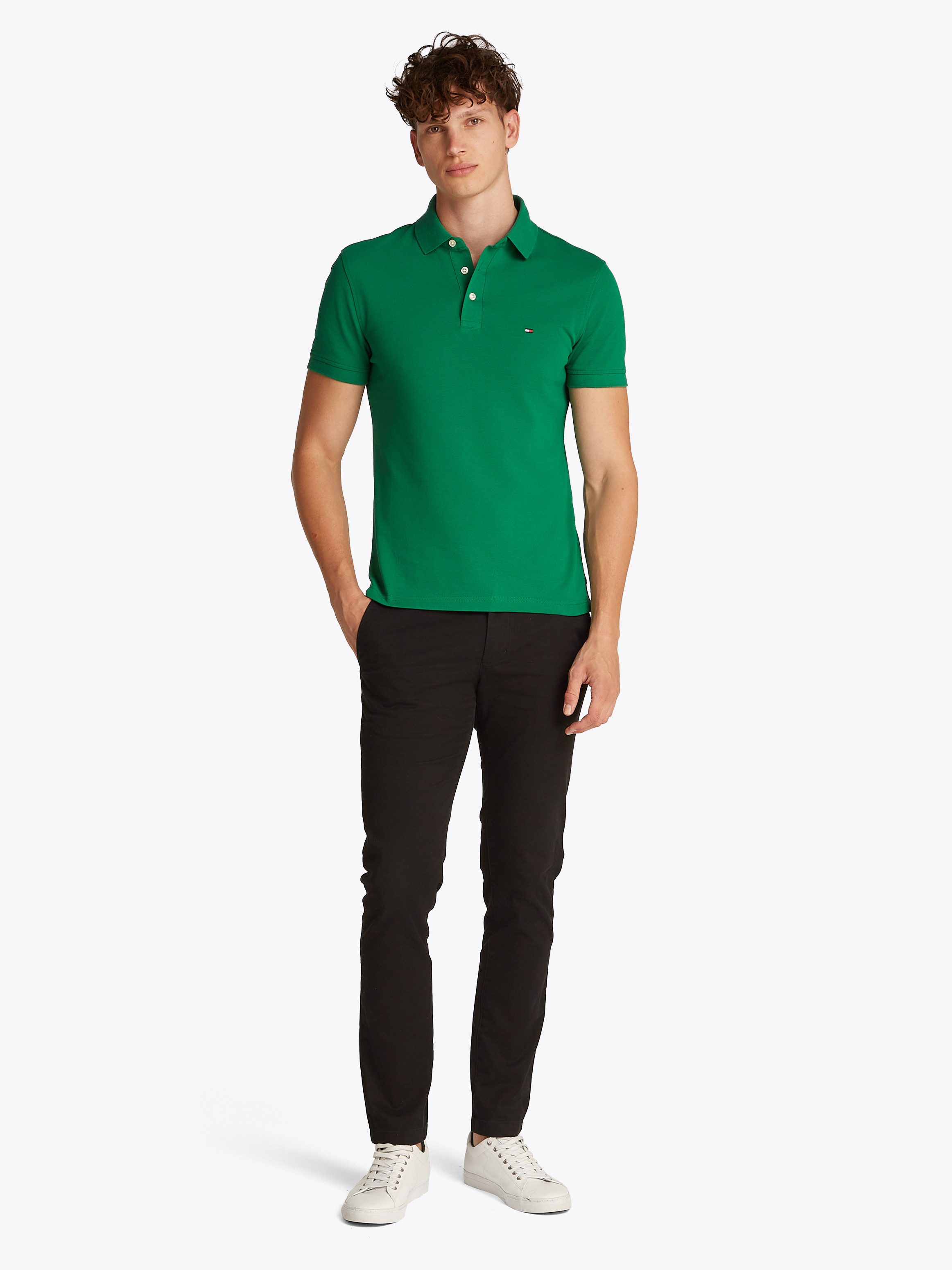 Tommy Hilfiger Poloshirt 1985 SLIM POLO van iets gestructureerd piqué