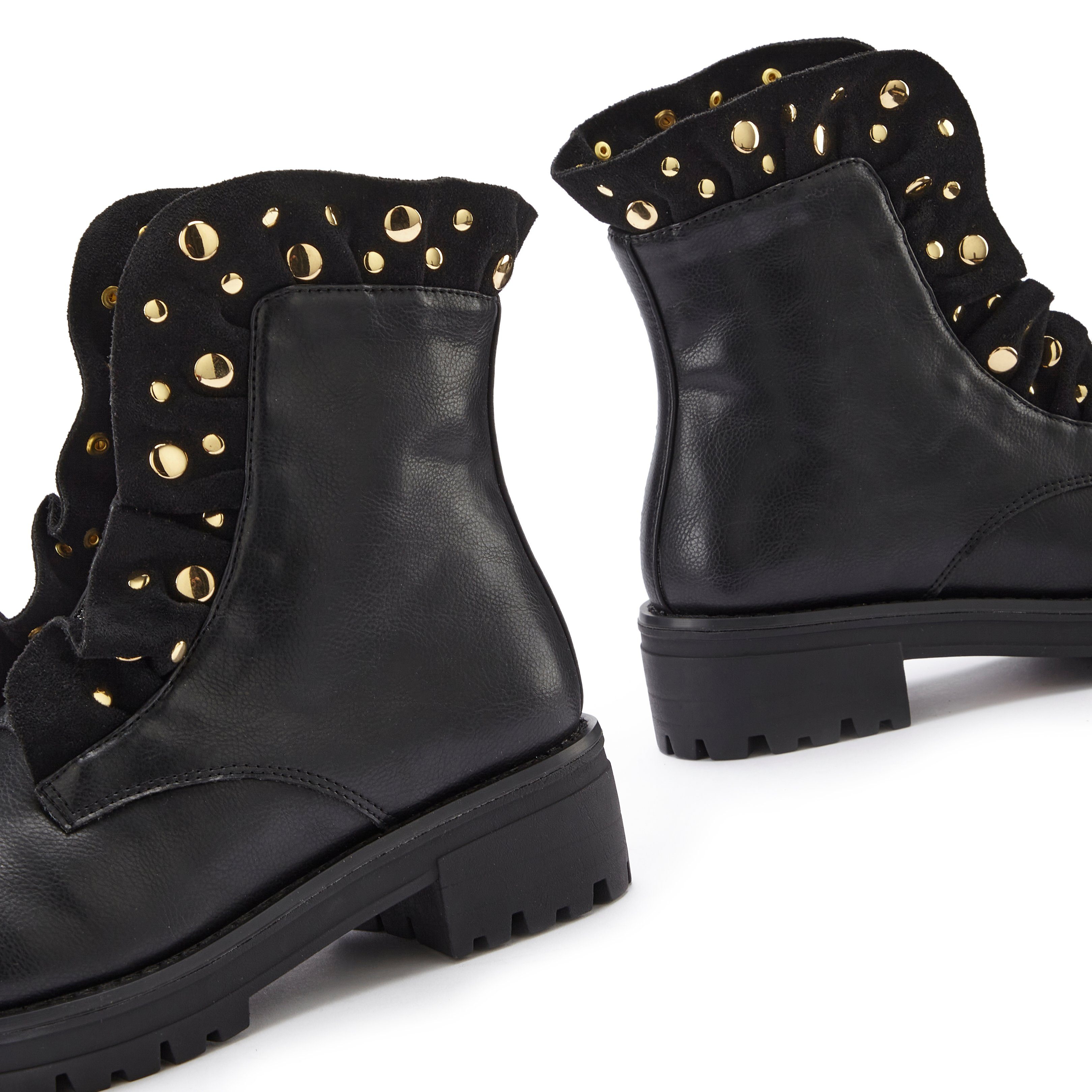 Lascana Laarzen met ritssluiting met glinsterende steentjes en kleine ruches, laarsjes, ankle boots
