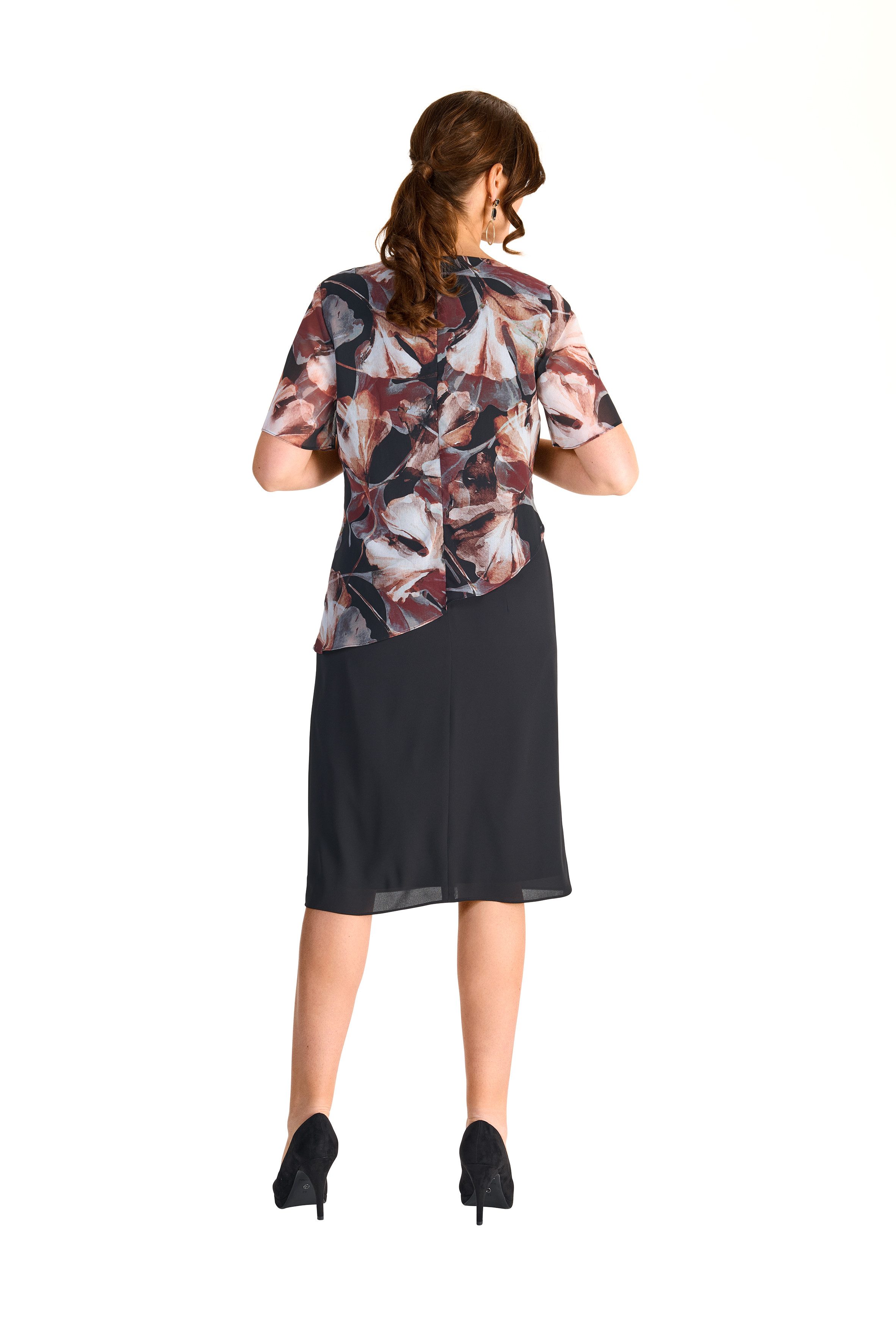 HERMANN LANGE Collection 2-in-1-jurk met bloemenpatroon en effen rok
