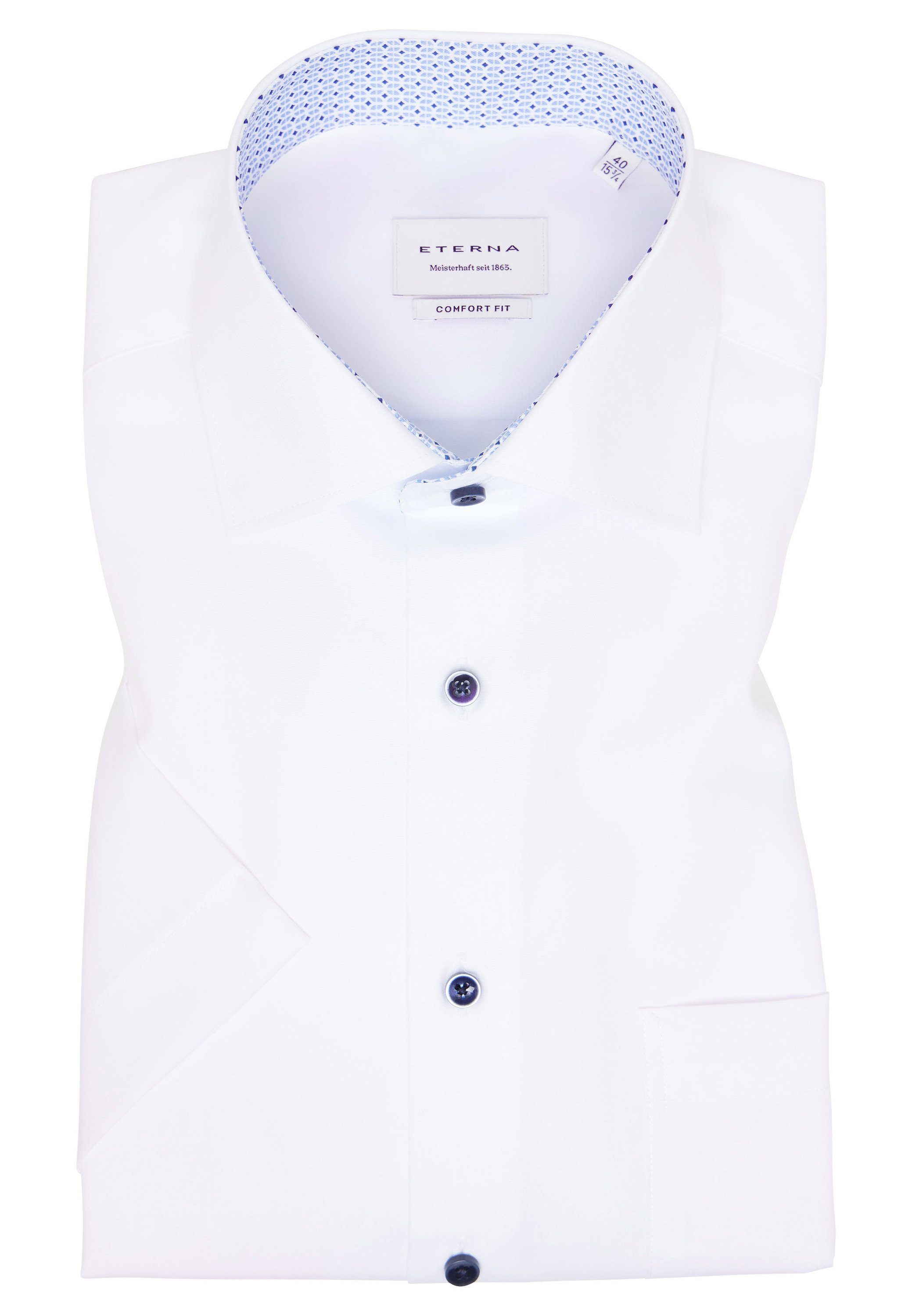 Eterna Overhemd met korte mouwen Comfort fit NON IRON (strijkvrij)