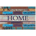 home affaire mat home love geschikt voor binnen en buiten, met tekst, tekst design, robuust, gemakkelijk in onderhoud, antislip, vuilvanger multicolor