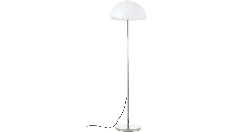 elbgestoeber staande lamp Elbhelm chroomkleur, met witte kap, in hoogte verstelbaar, h: 140 cm