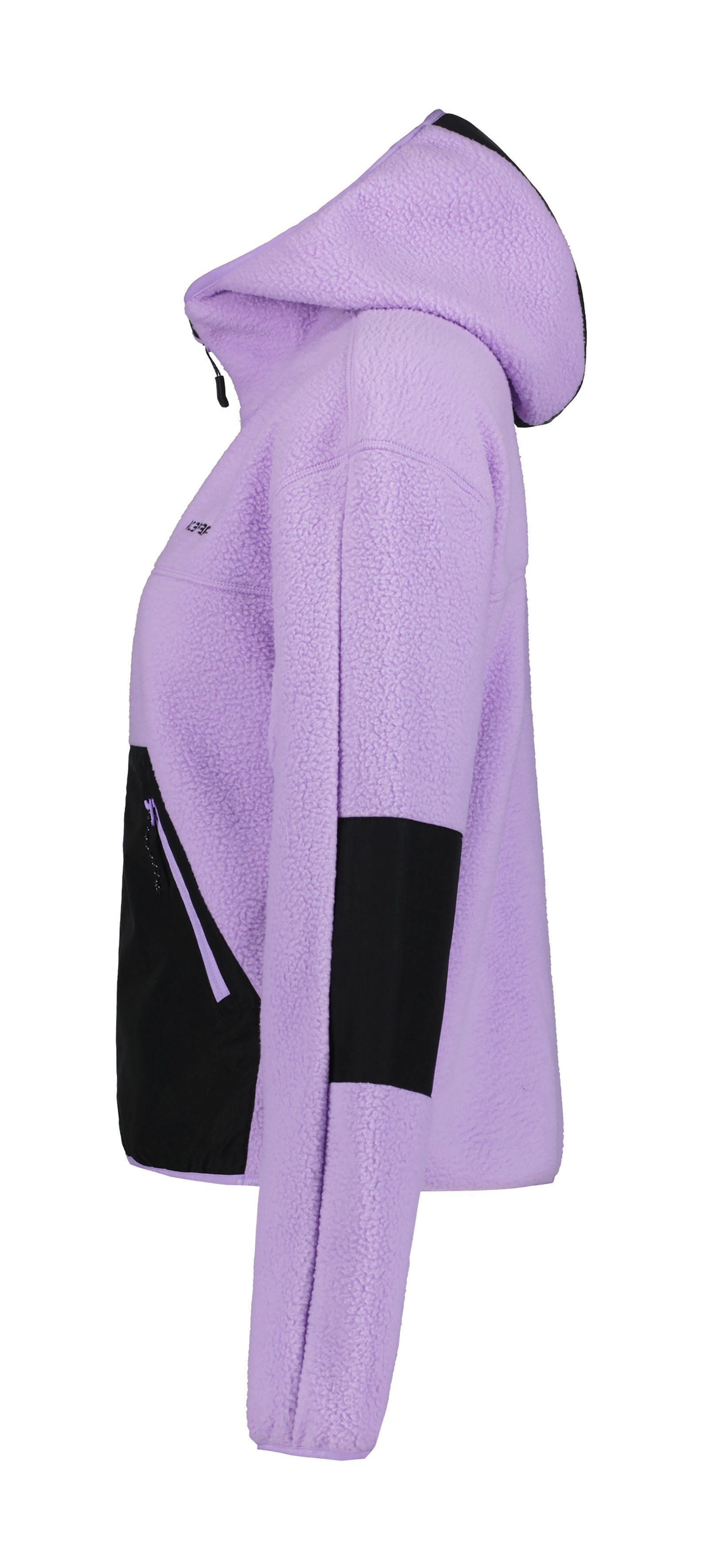 Icepeak Fleecejack Lavender met logo in reliëf op de borst