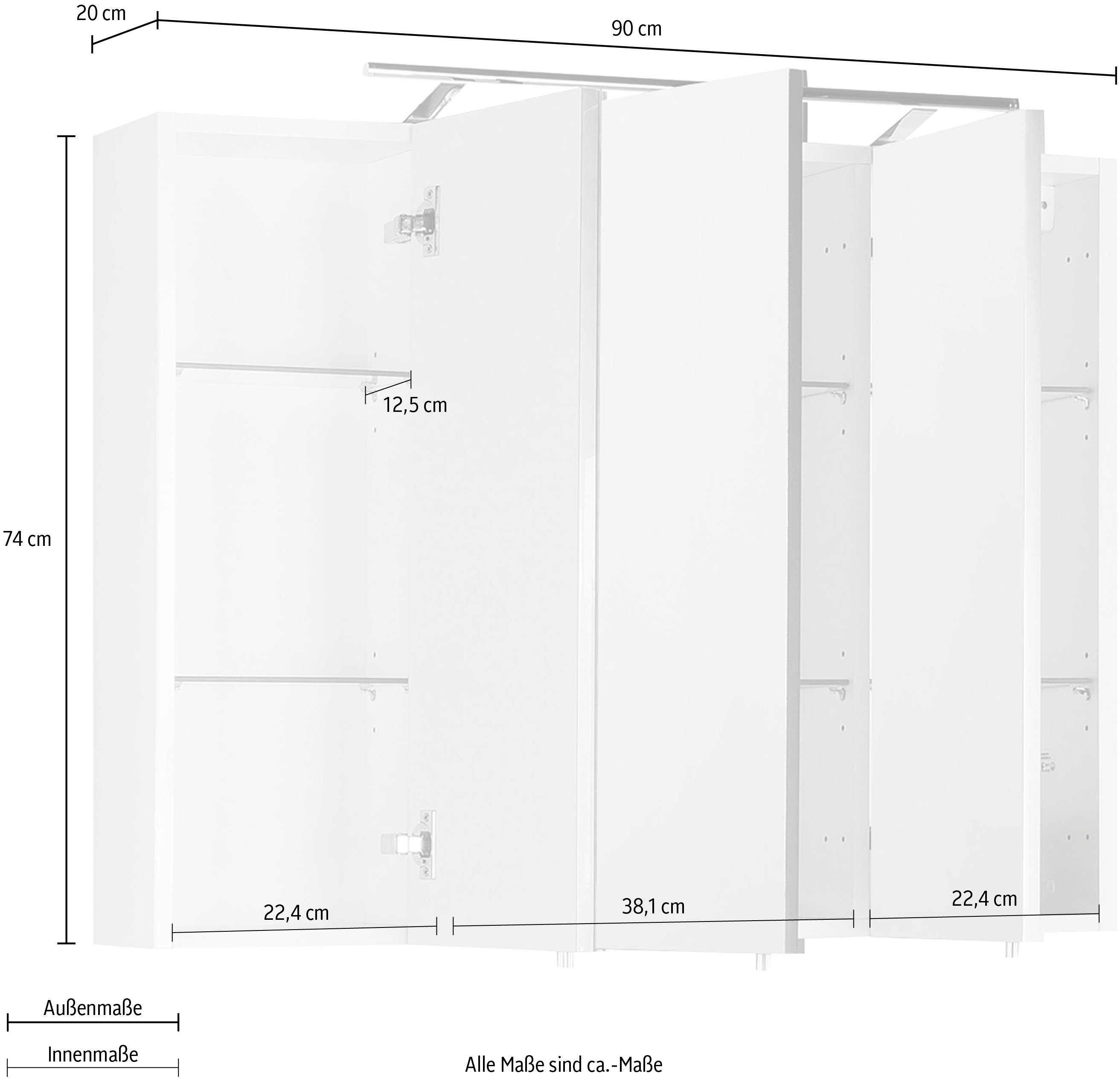 MARLIN Spiegelkast 3040 , breedte 90 cm
