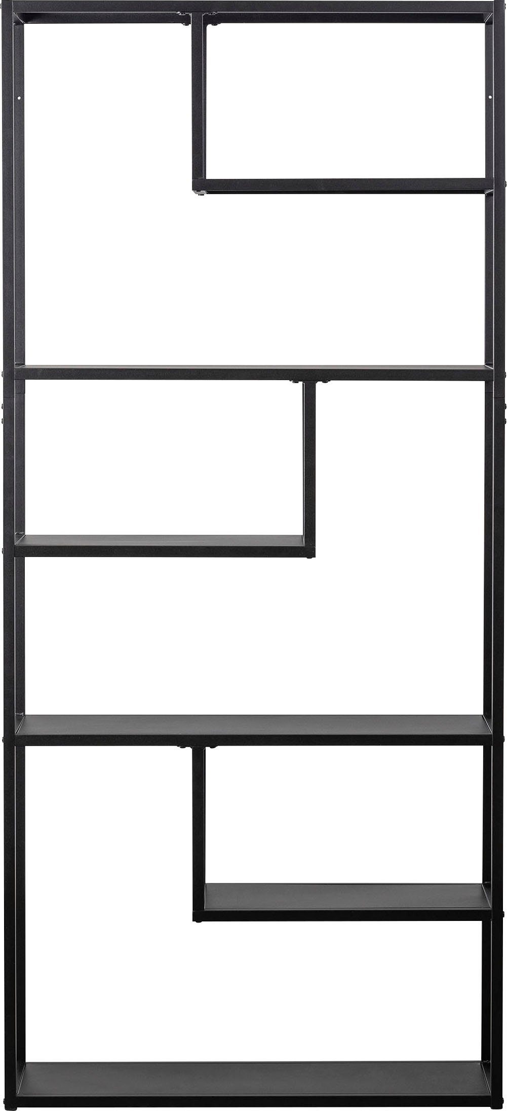 WOOOD Boekenkast Teun van metaal, veel ruimte, h 188 cm x b 85 cm