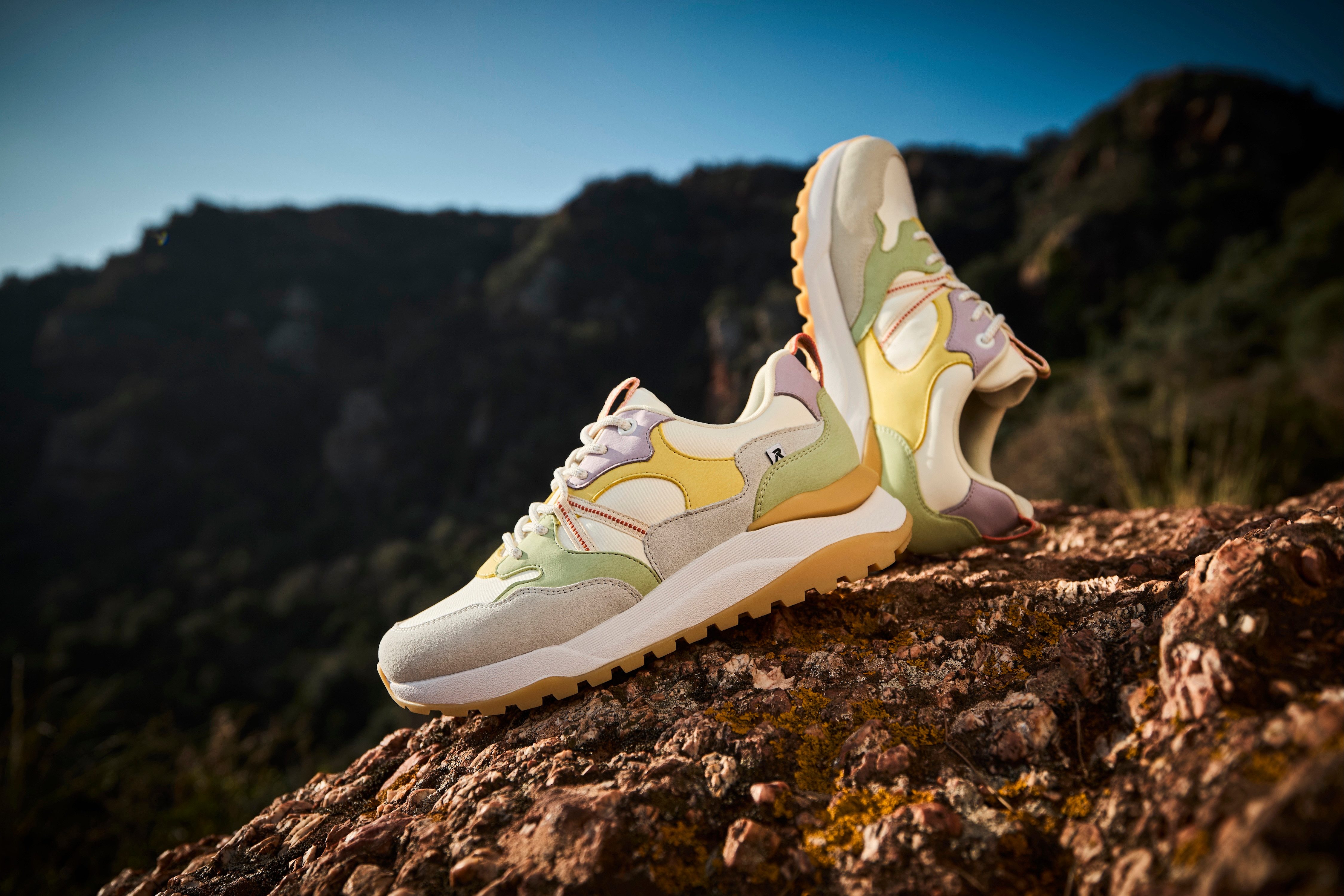 RIEKER Sport Sneakers met sleehak Bel Air vrijetijdsschoen, lage schoen, veterschoen met uitneembaar voetbed