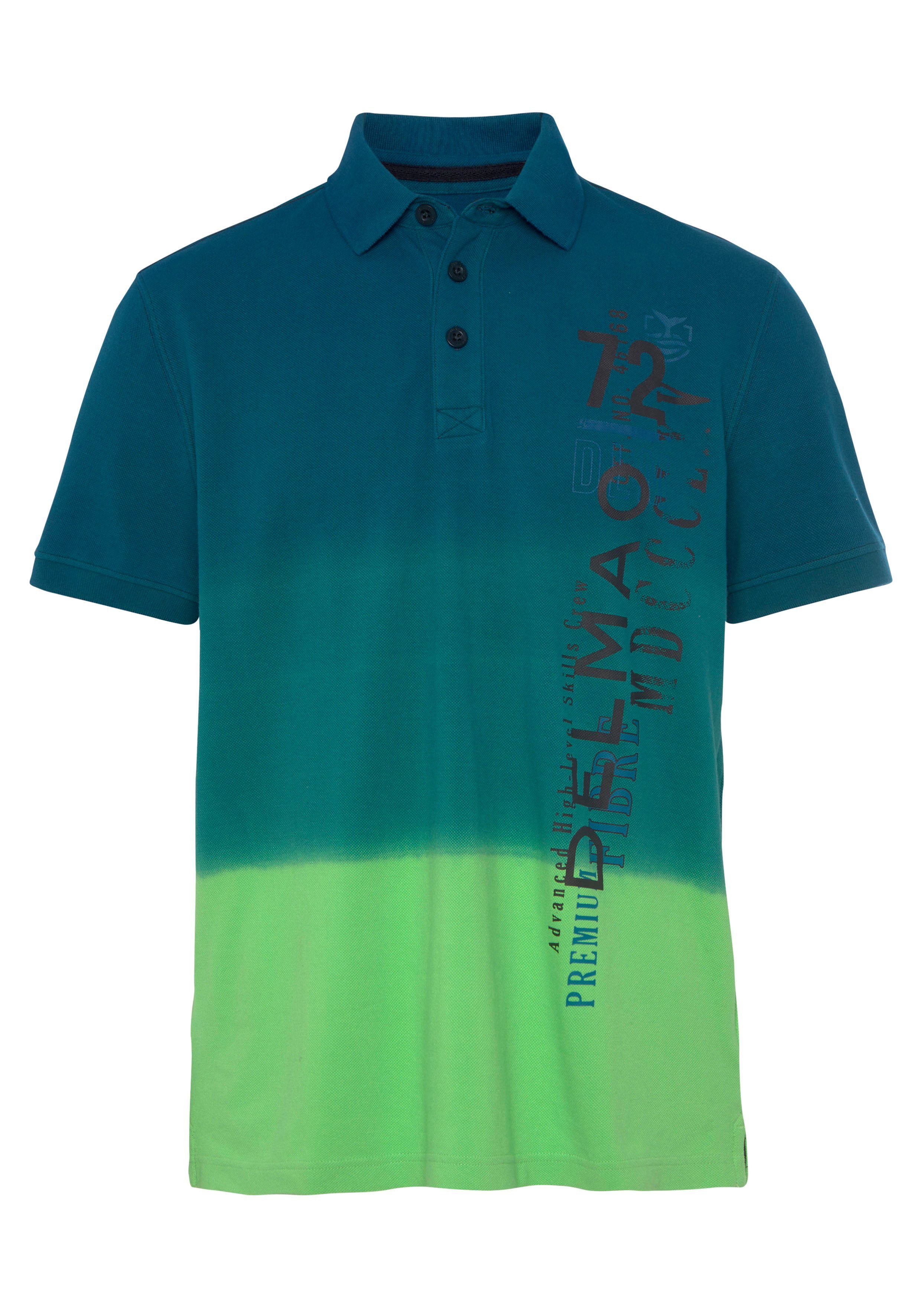 DELMAO Poloshirt Korte mouw, losse print, polokraag, van katoen