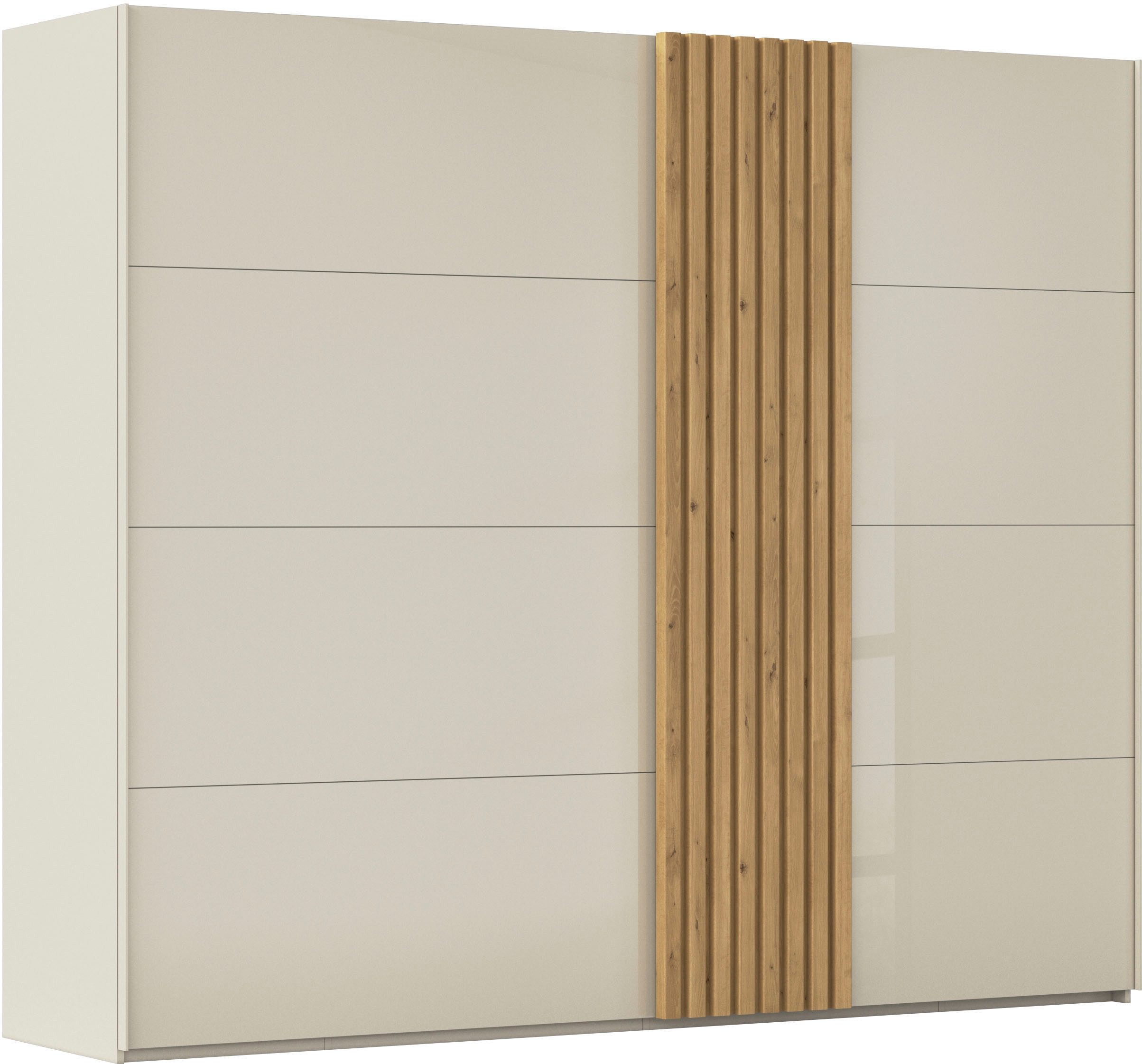 rauch Schuifdeurkast Kledingkast kast garderobe linnenkast TEGIO met hoogwaardige houtdecoratie en glazen front made in germany zweefdeurkasten maat