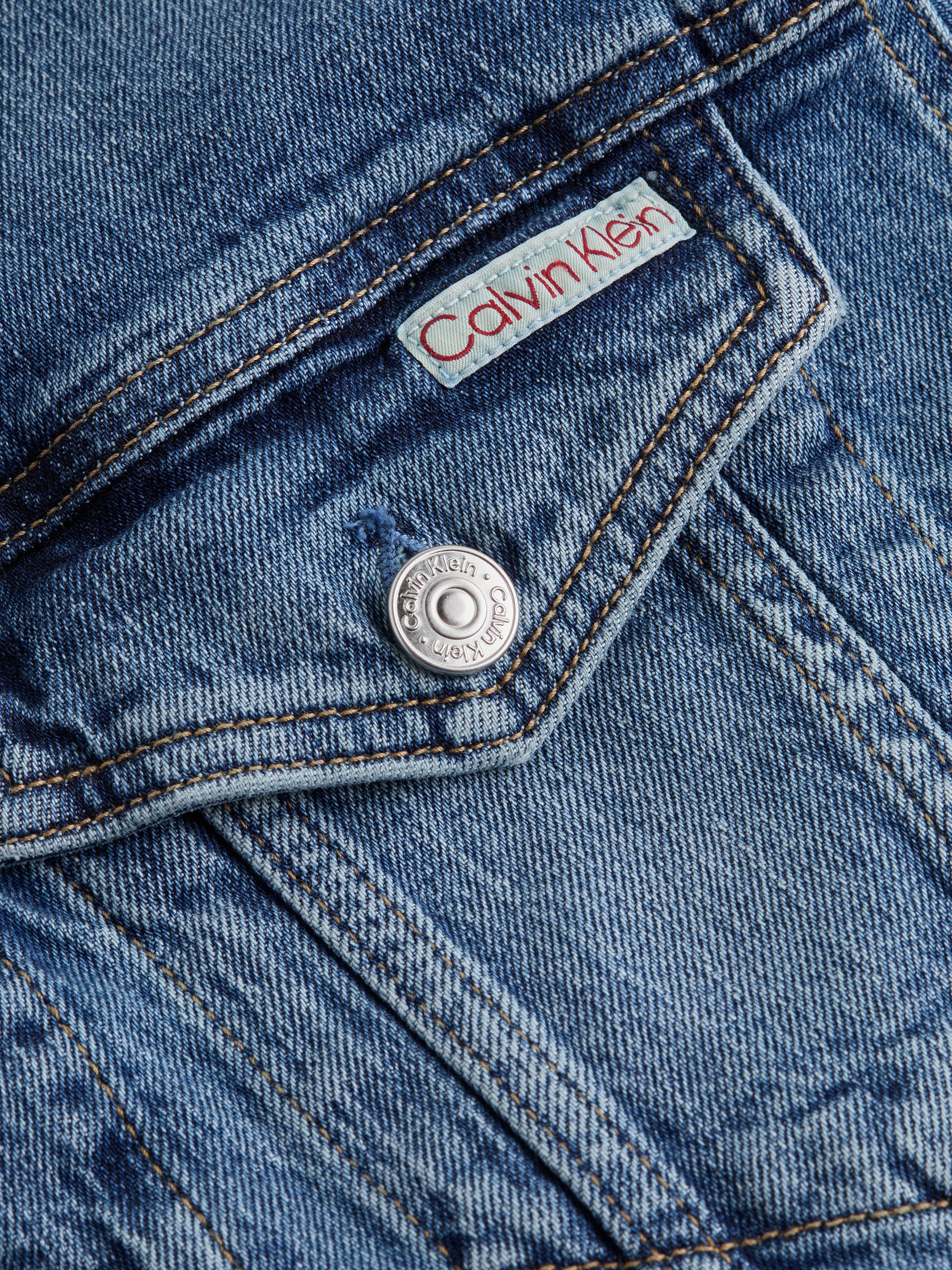 Calvin Klein Jeansjack SLIM DENIM JACKET in donkerblauwe wassing