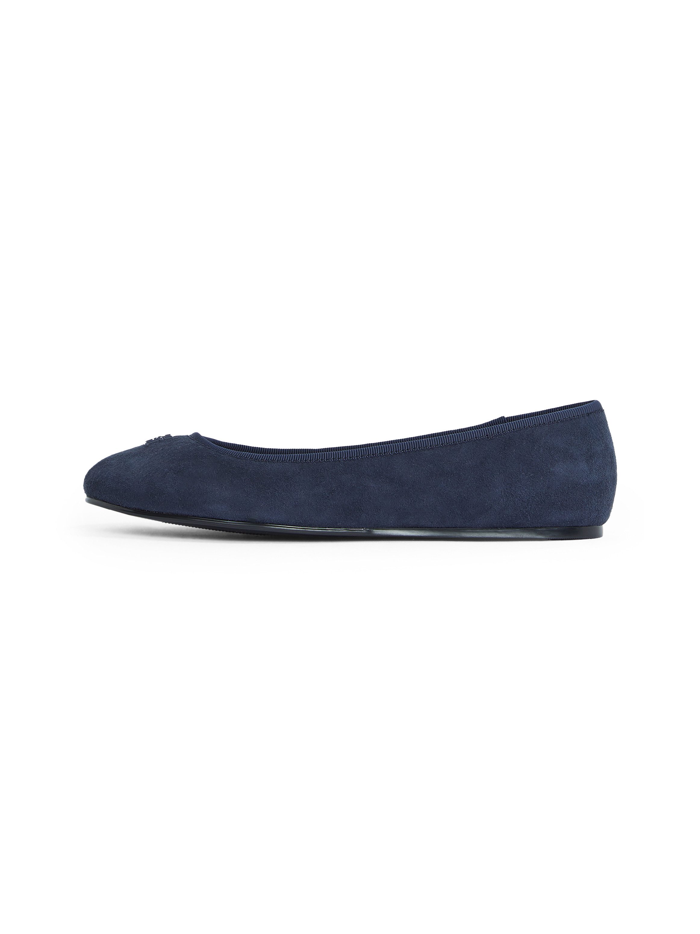 Tommy Hilfiger Ballerina's TH HARDWARE SUEDE BALLERINA , flats, zakelijke schoen, comfortschoen, instapschoen met th-logo