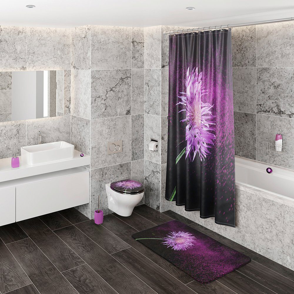 Sanilo Set badkameraccessoires Purple Dust bestaand uit toiletzitting, badmat en wastafelplug (complete set, 3-delig)