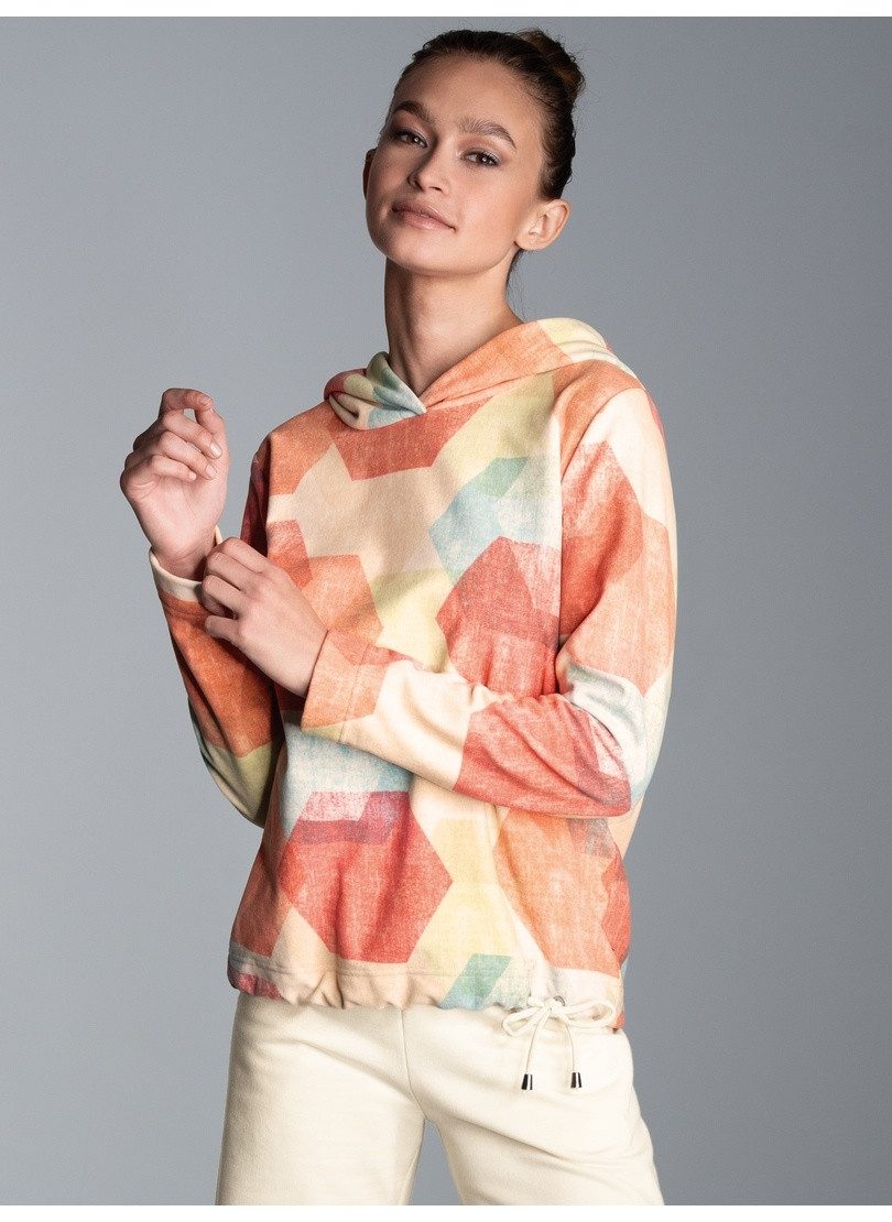 Trigema Hoodie TRIGEMA fleece hoodie met kleurrijke allover-print