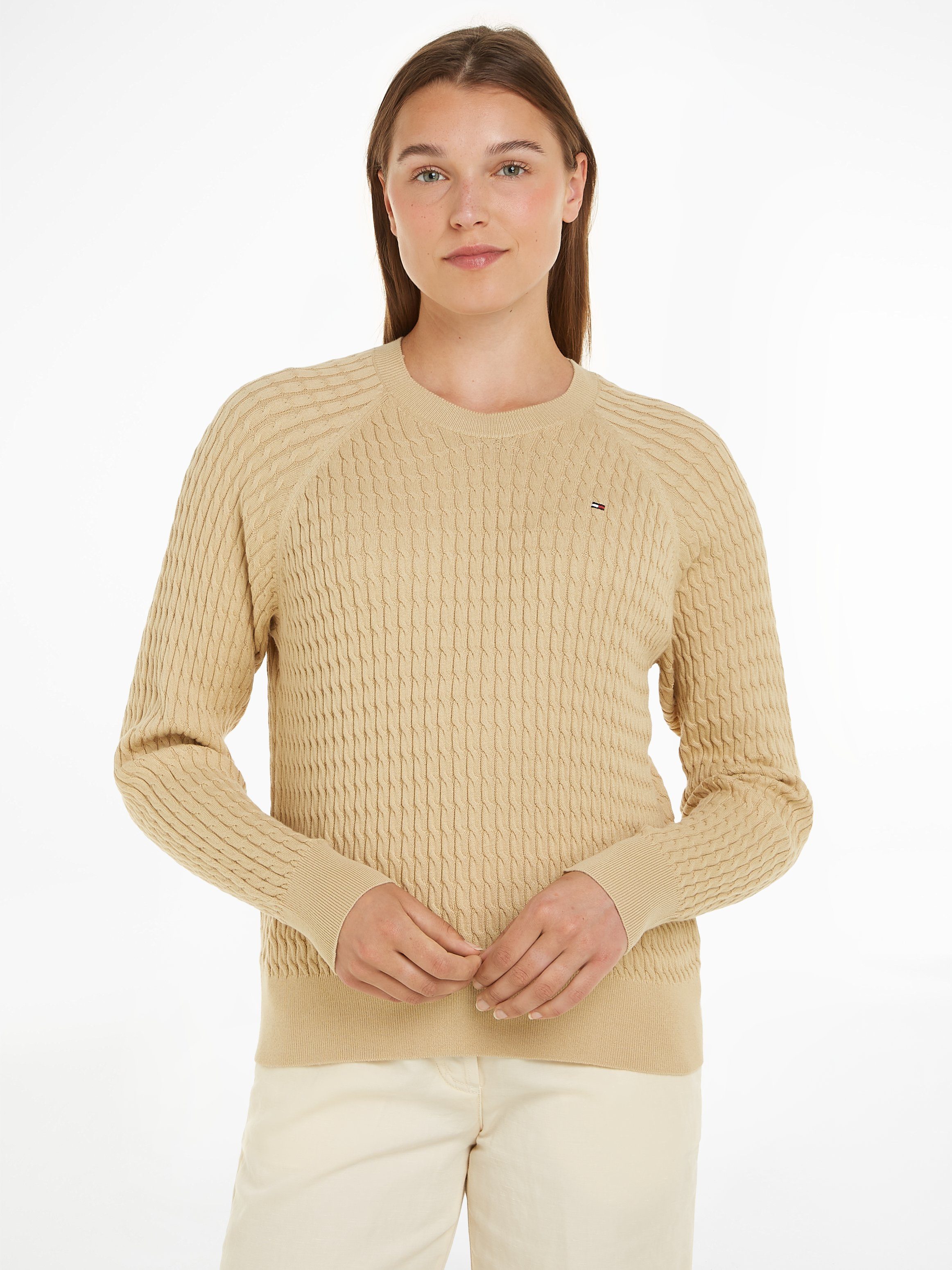 Tommy Hilfiger Trui met ronde hals CO CABLE C-NK SWEATER