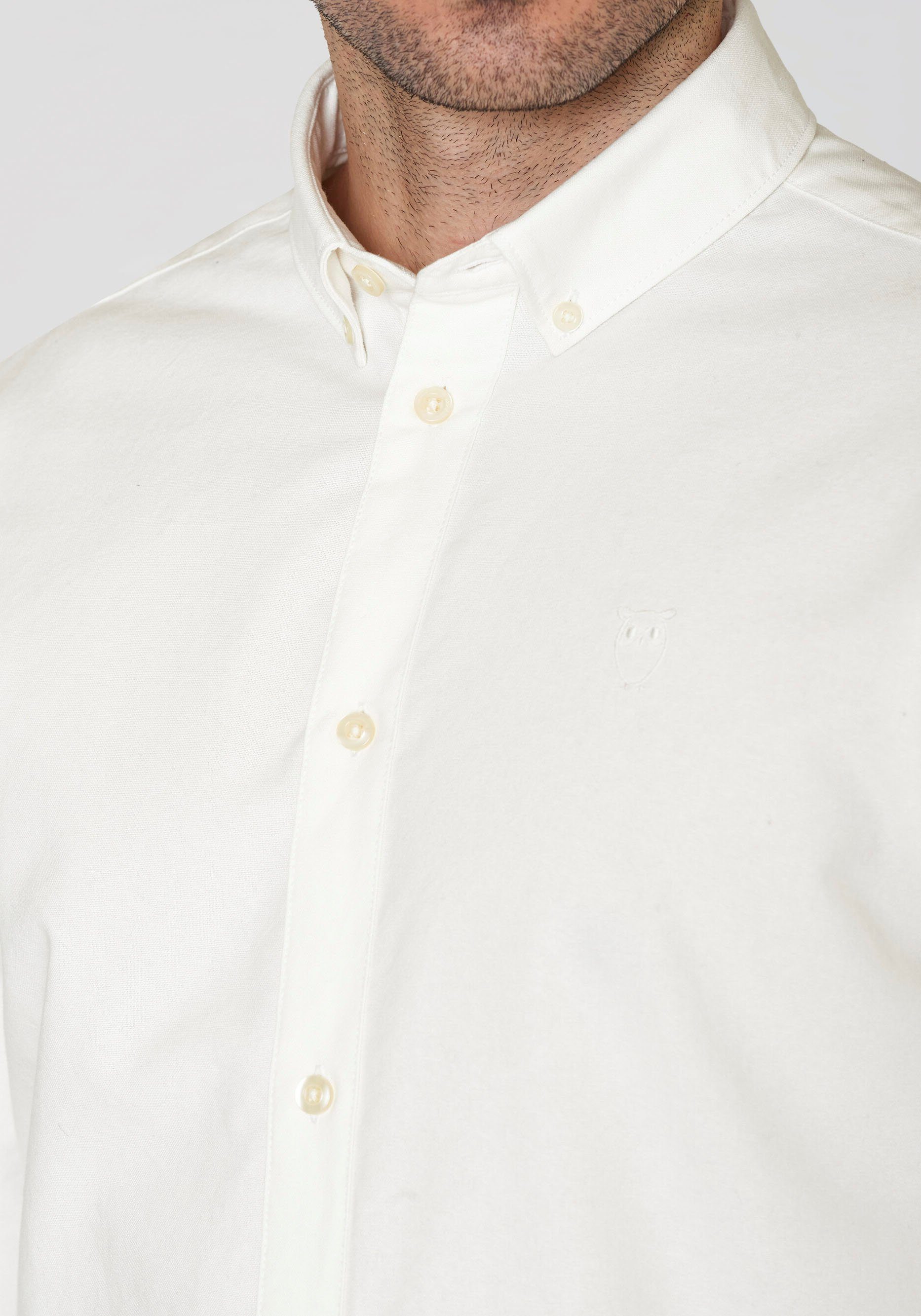 KnowledgeCotton Apparel Overhemd met lange mouwen Harald met button-downkraag