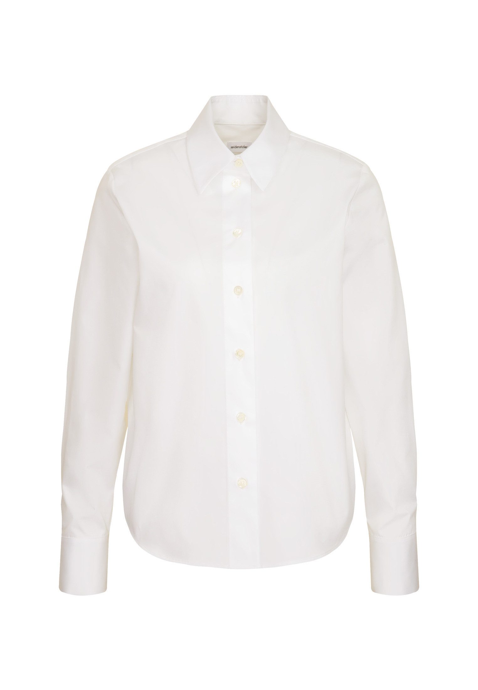 seidensticker Overhemdblouse Zwarte roos Lange mouwen kraag uni